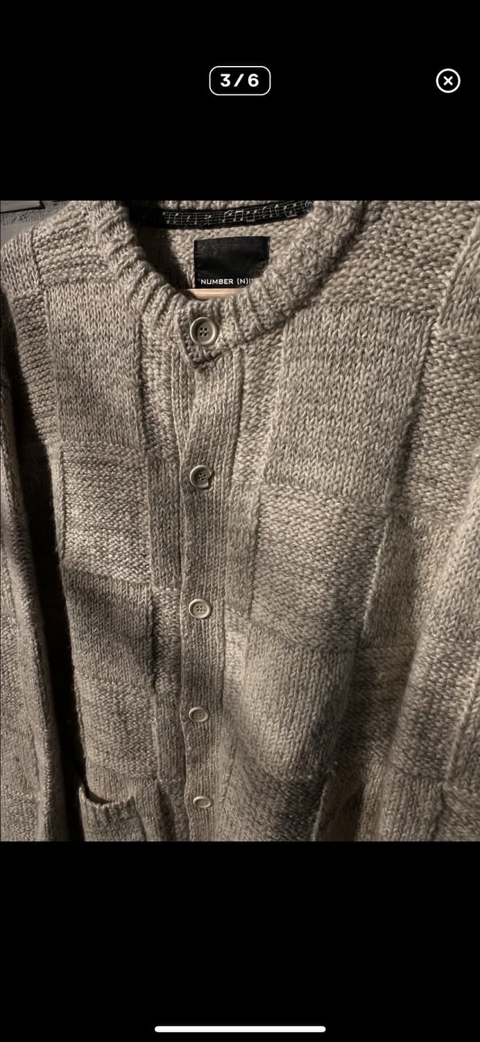 Number (N)ine Wool Plaid Knit Cardigan 상품이미지3