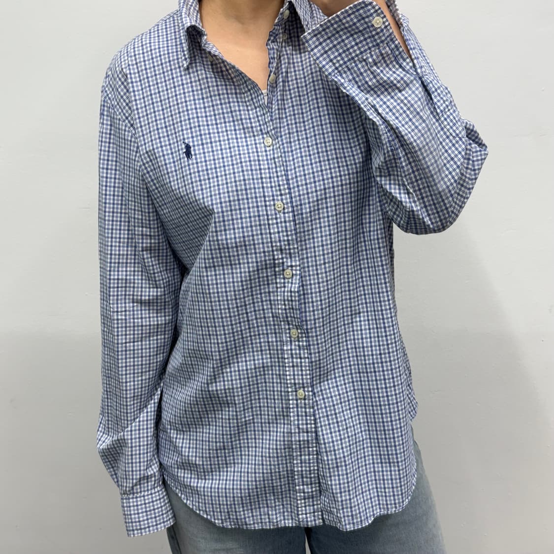 [L] 랄프로렌 블루체크 셔츠 상품이미지2