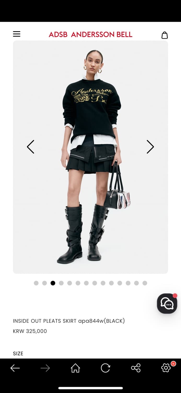앤더슨벨 INSIDE OUT PLEATS SKIRT apa844w(BLA 상품이미지2