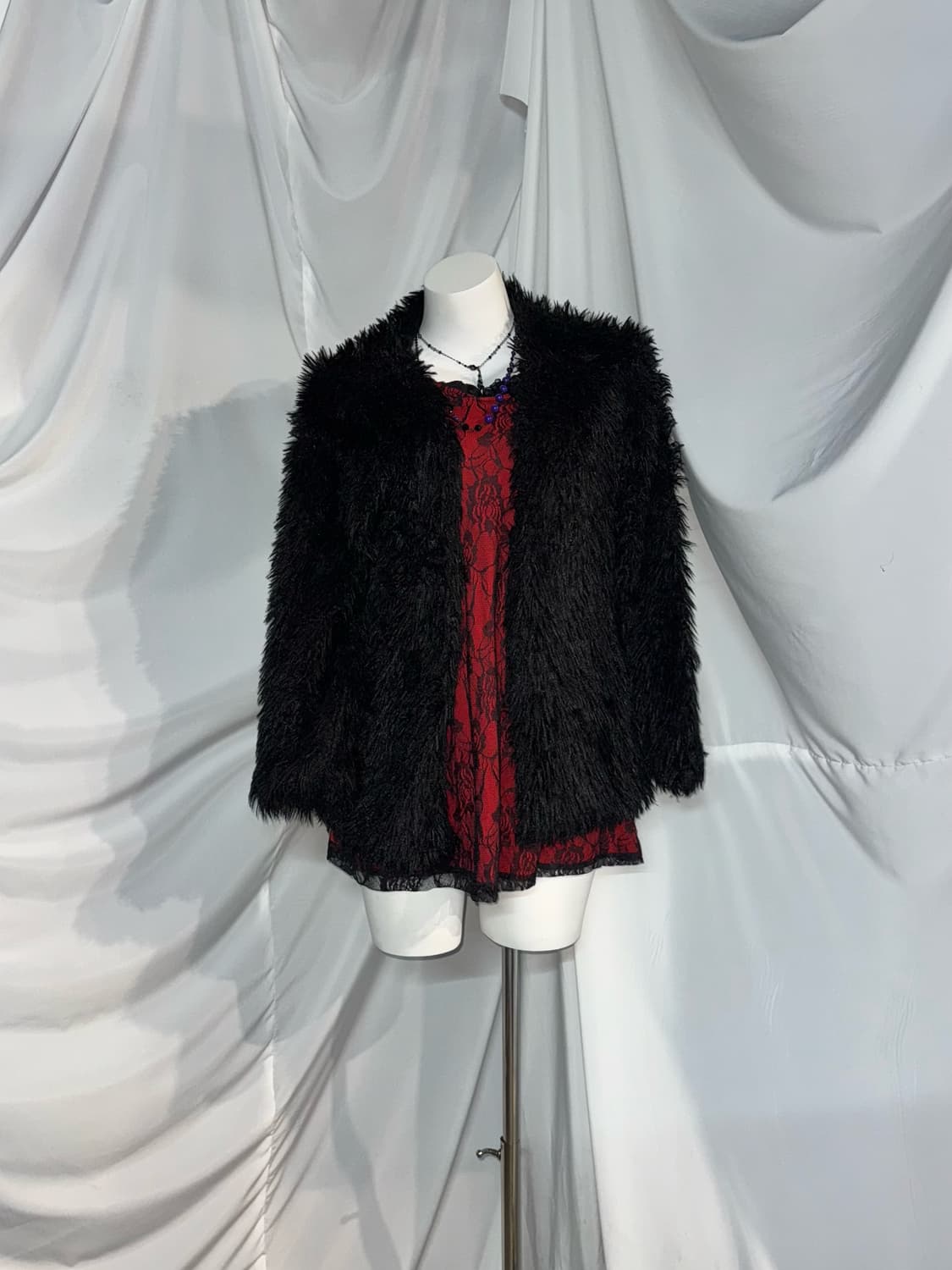 고스고딕 오리엔탈 블랙 레이스 레드 코디세트  상품이미지5