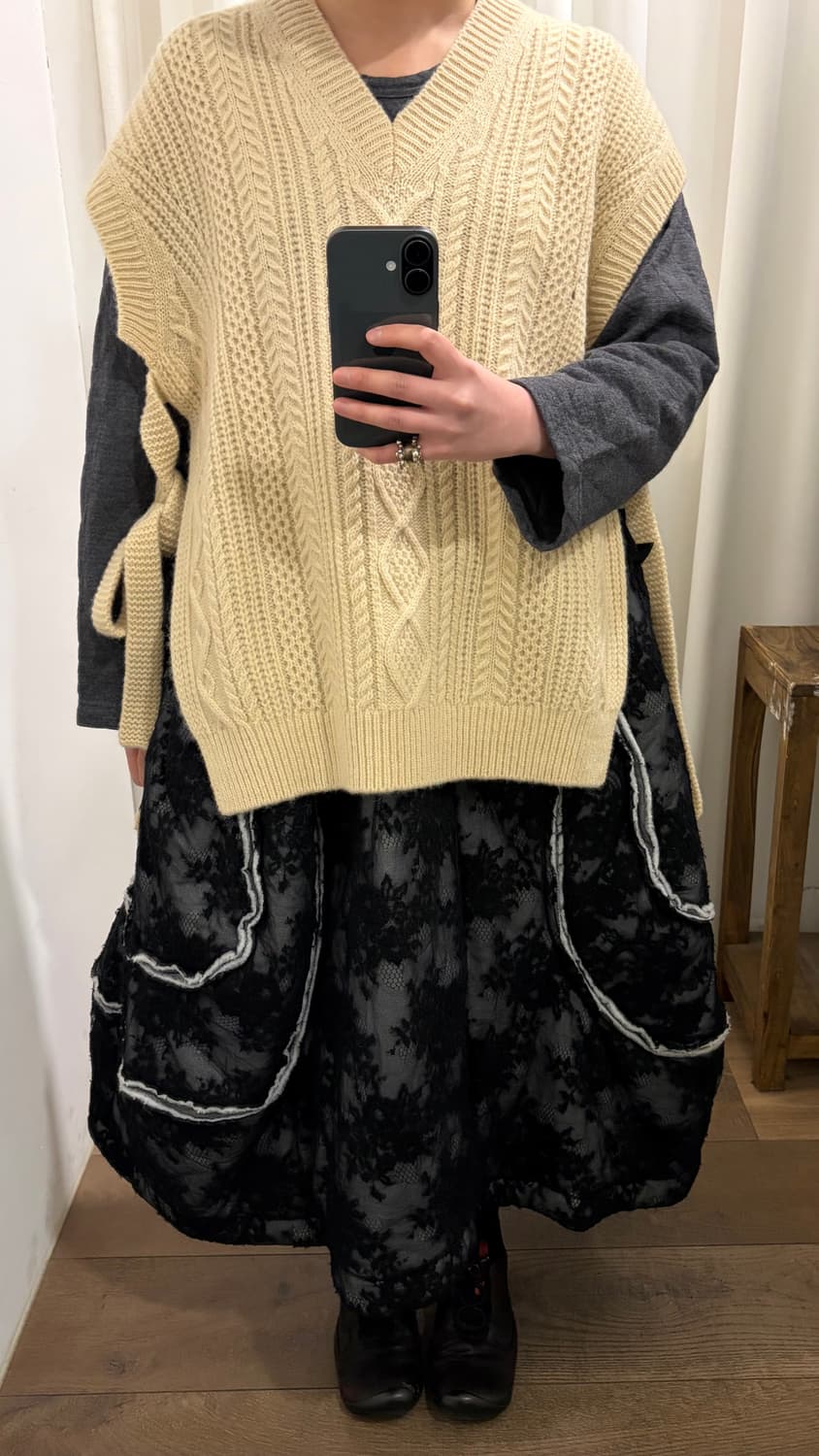 Ribbon Crochet Open Vest 상품이미지3