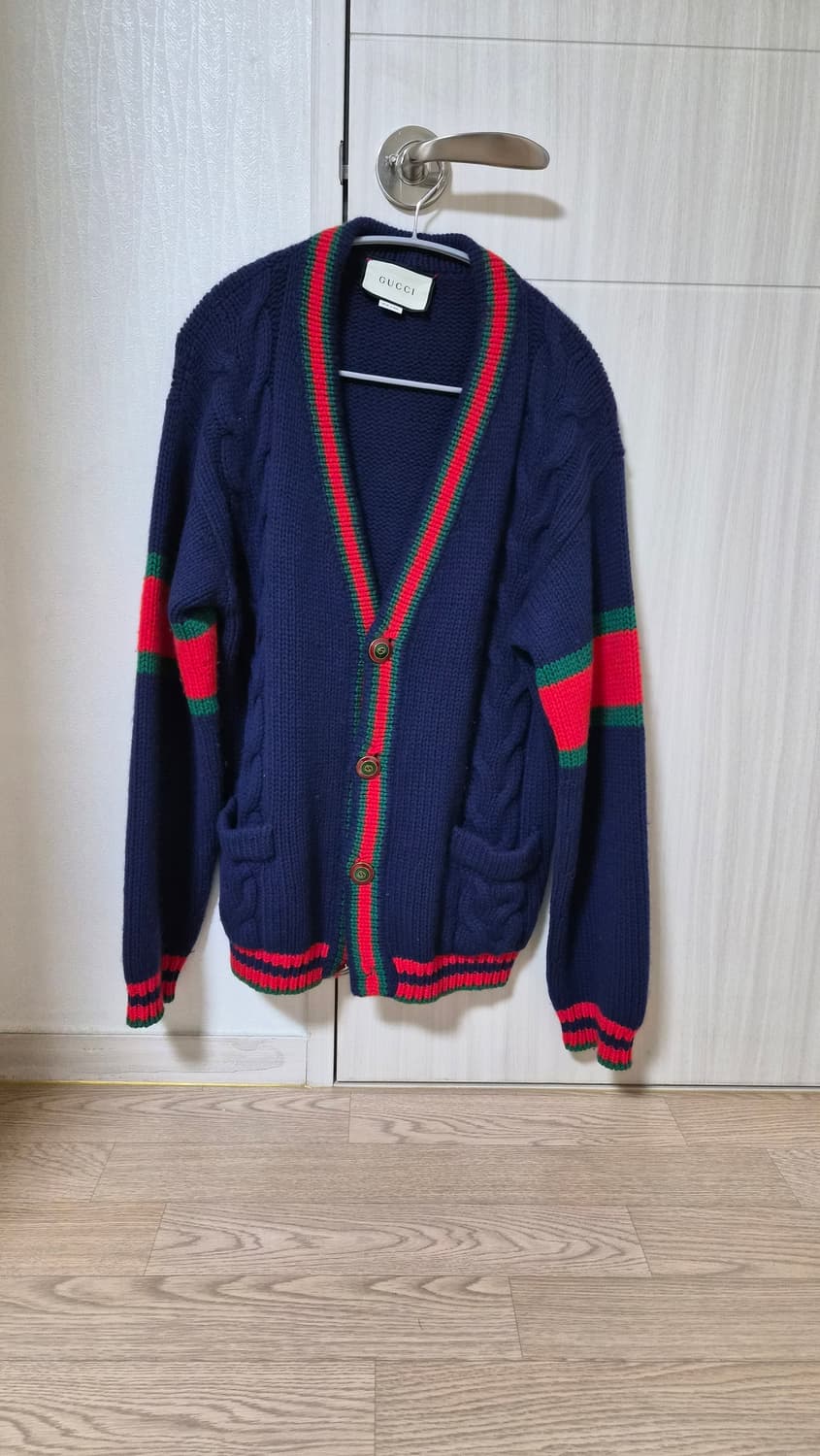 s사이즈)구찌 웹 케이블 네이비 가디건 상품이미지1
