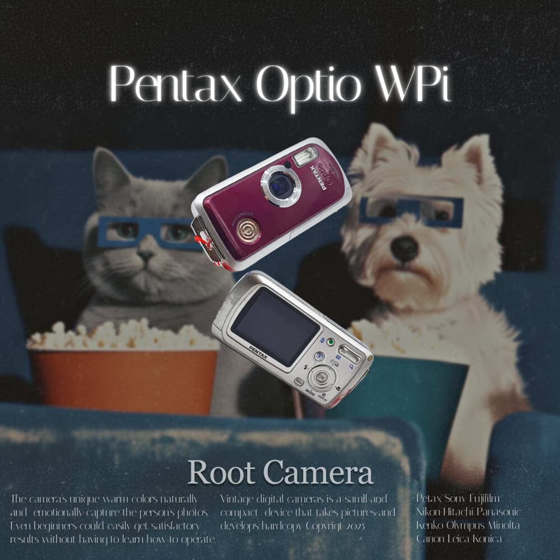 펜탁스 옵티오 WPI  선셋레드🍷 빈티지 디카 디지털카메라 상품이미지1