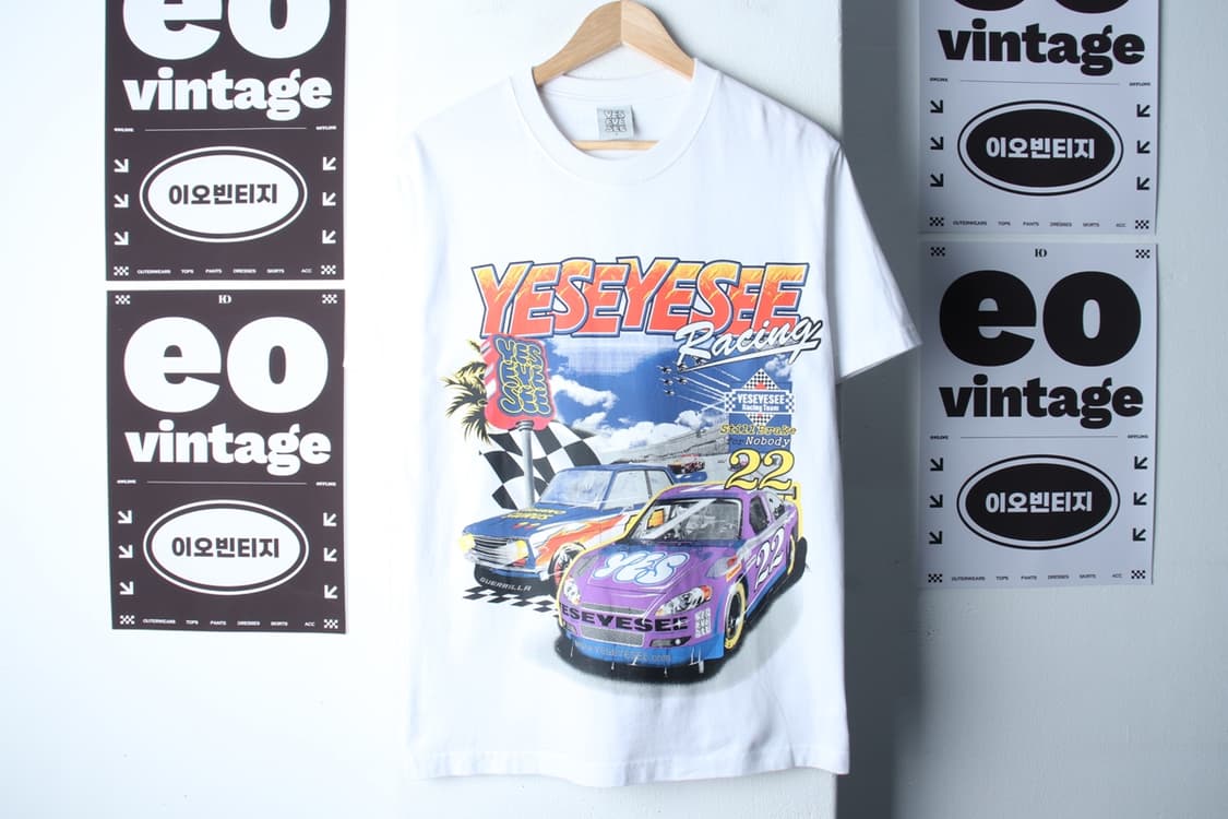 (S-M) 예스아이씨 반팔 티셔츠 레이싱프린팅 화이트 스트릿-H32441 상품이미지2