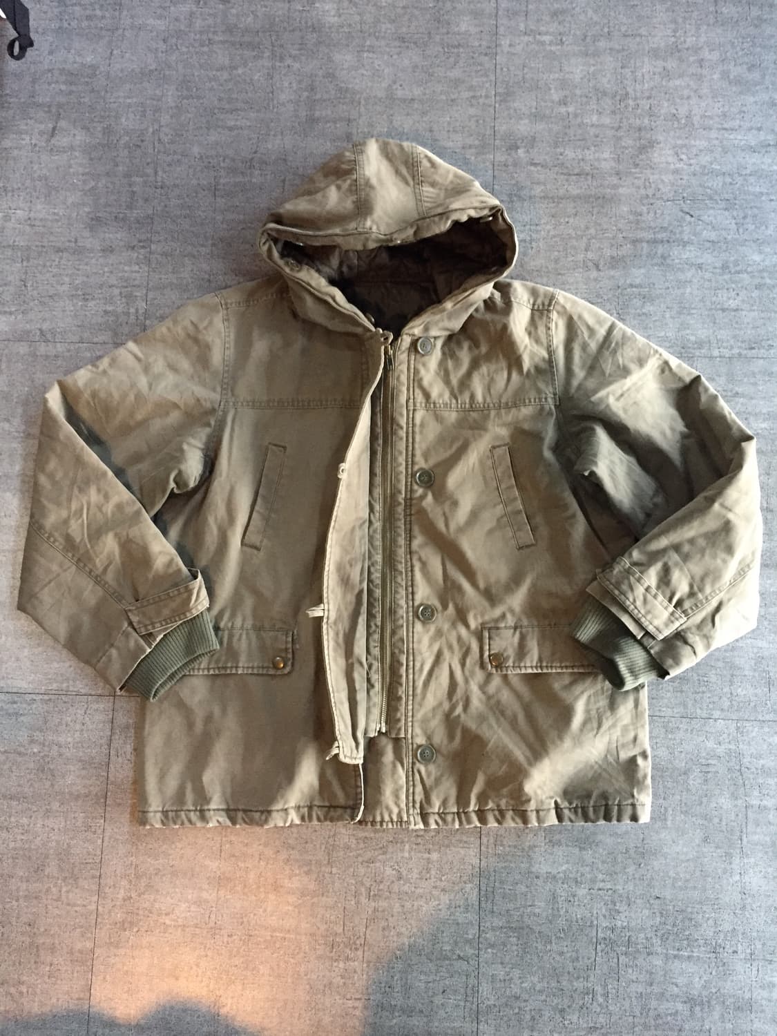 일본빈티지 Hills 올드스쿨아메카지 혁오풍 사파리후드야상자켓 상품이미지1