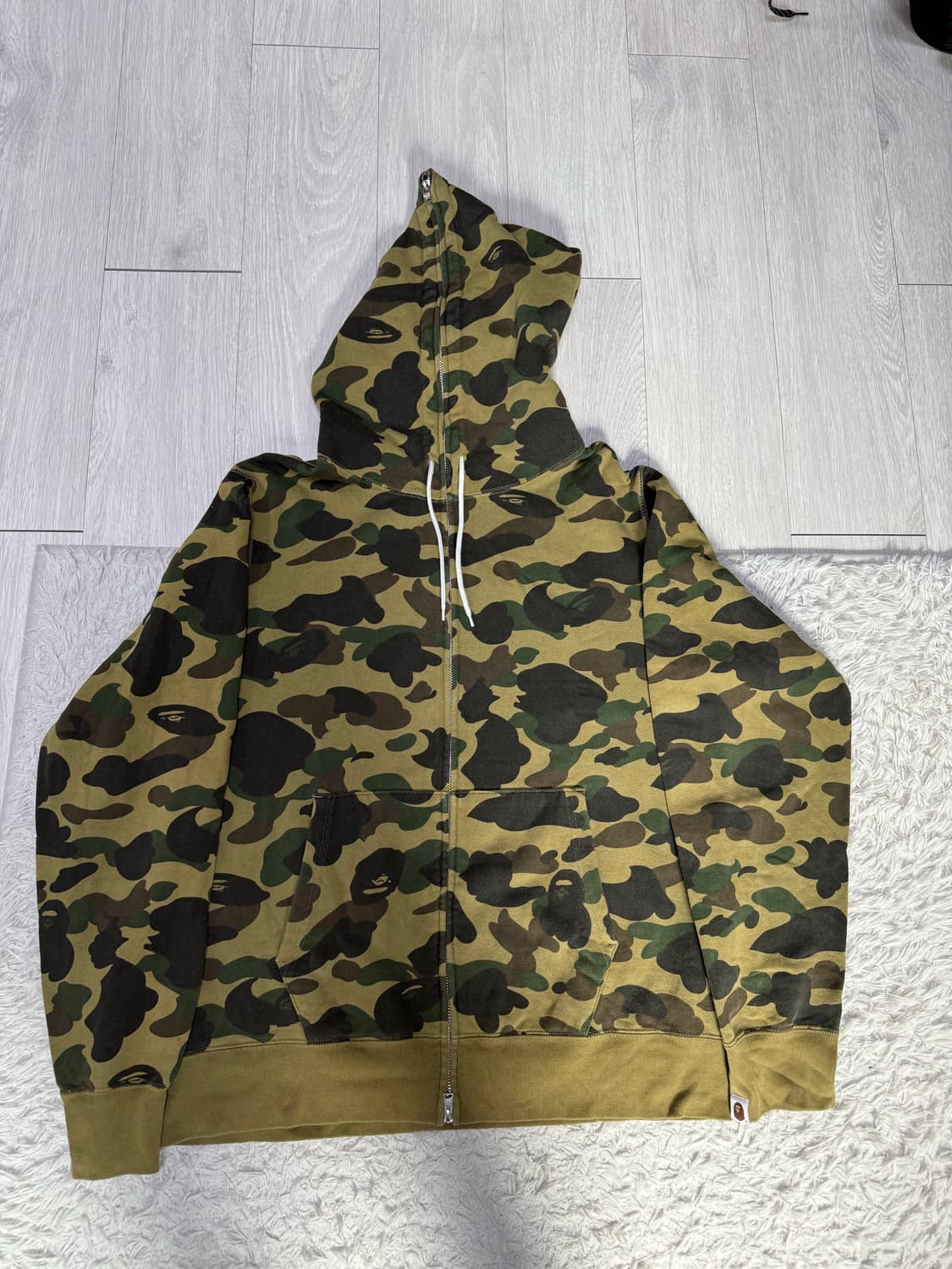 (XL)bape 베이프 녹계 카모 후드집업 상품이미지1