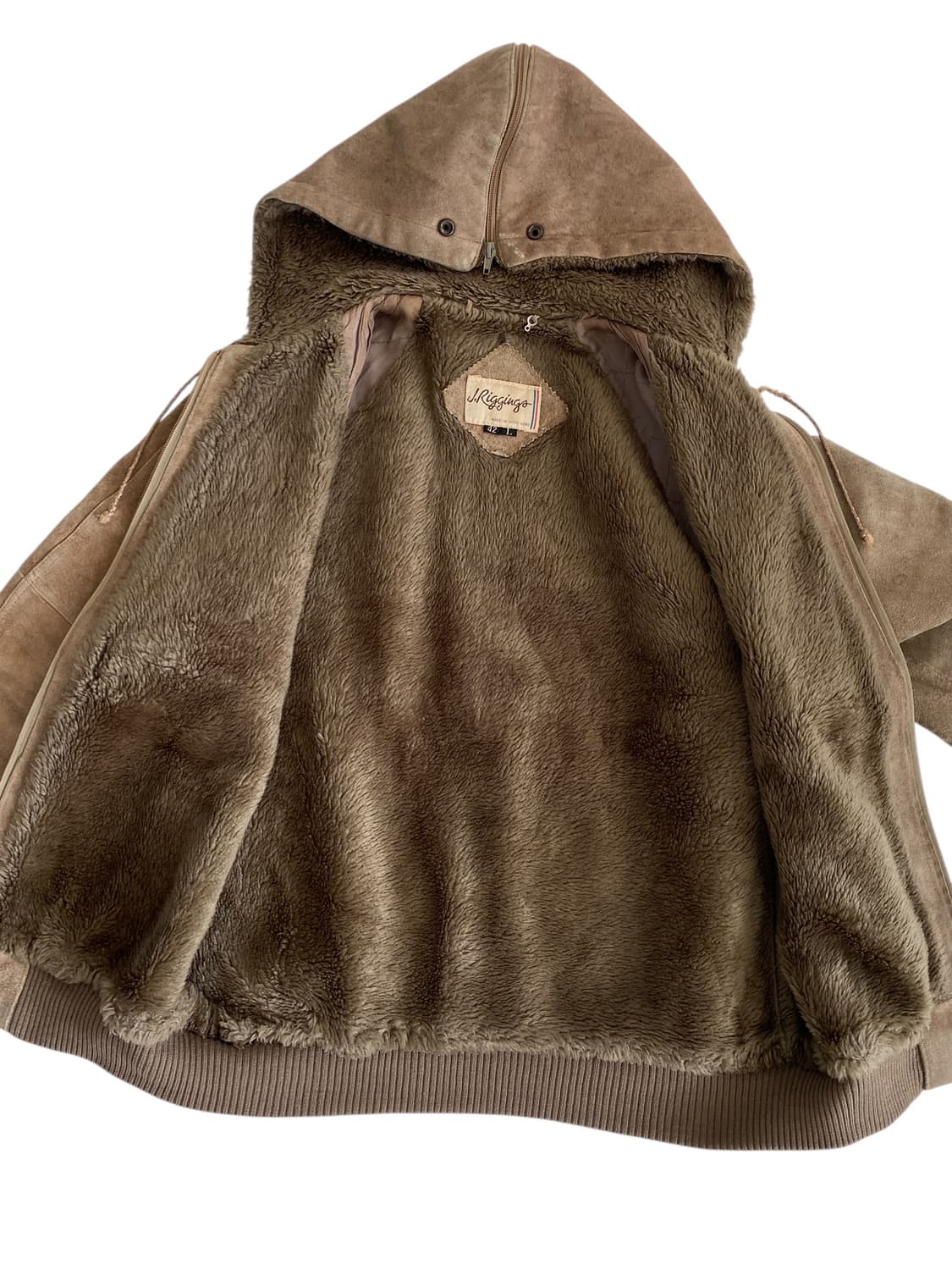 8-90's J.Riggings 스웨이드 보아-린넨 후드 자켓 상품이미지7