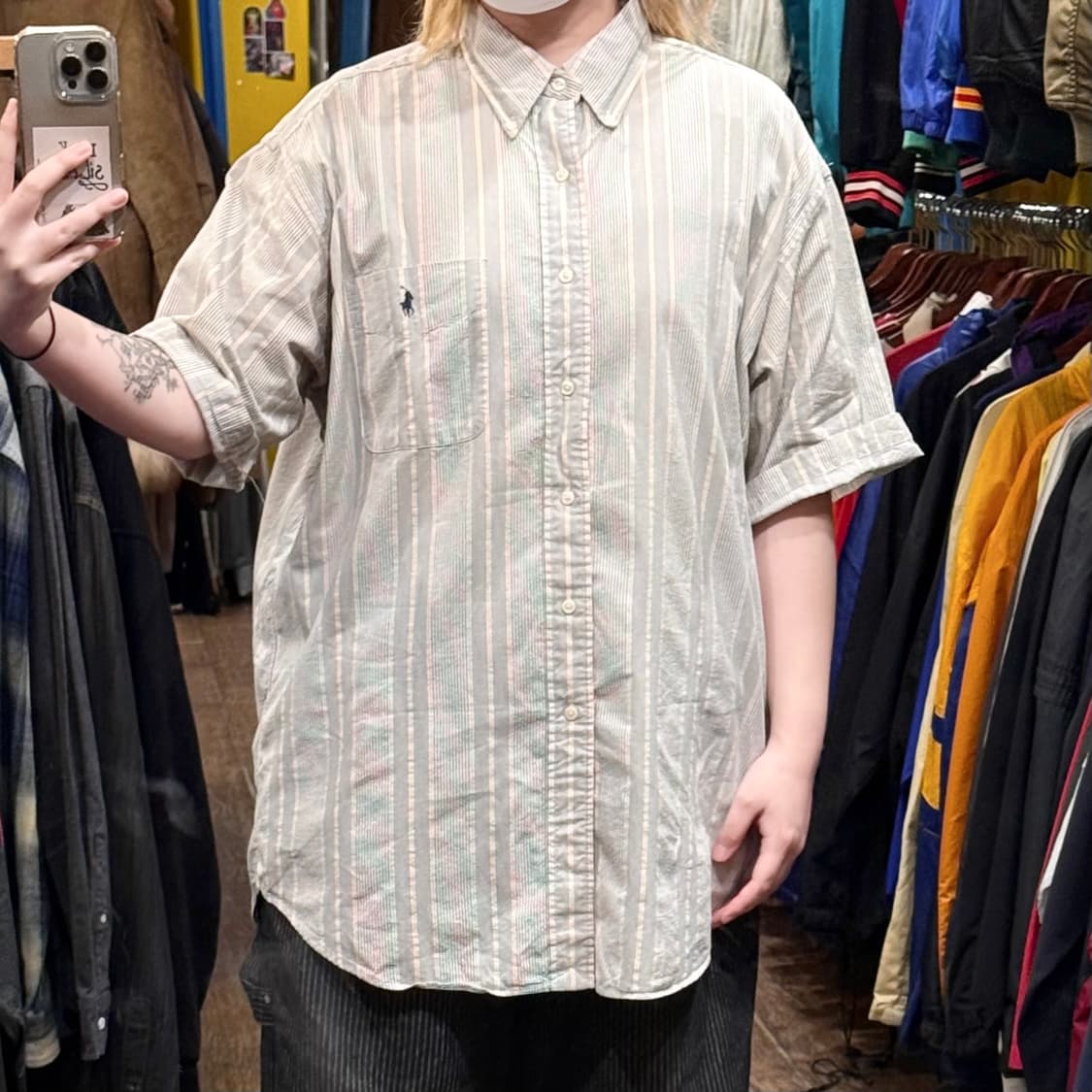 [HI] 폴로 랄프로렌 반팔셔츠 스트라이프 스카이블루 상품이미지2