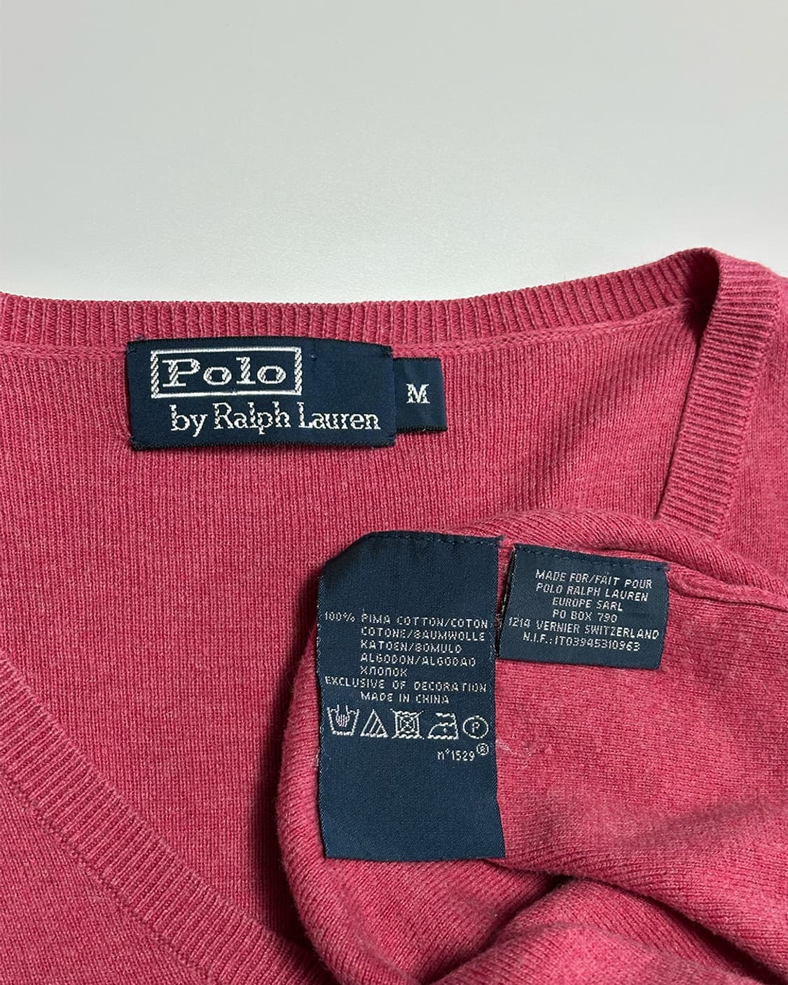 폴로랄프로렌 브이넥 니트 핑크 상품이미지3