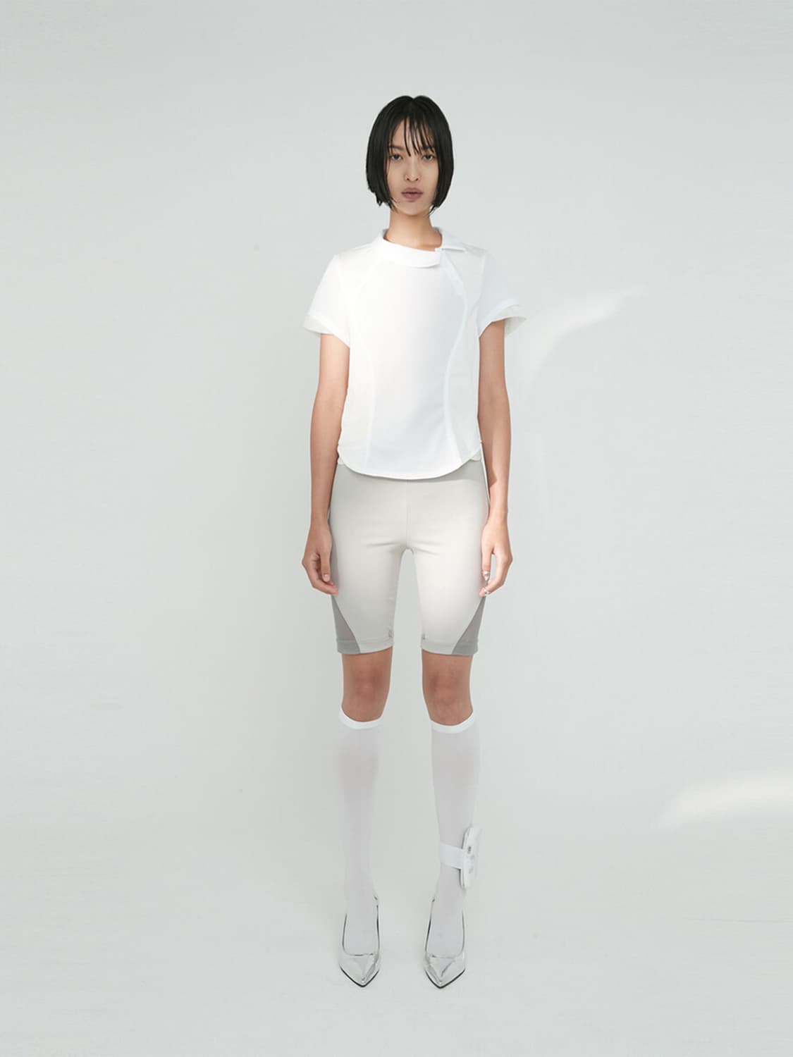 오호스 사이드넥 카라 티셔츠 상품이미지3