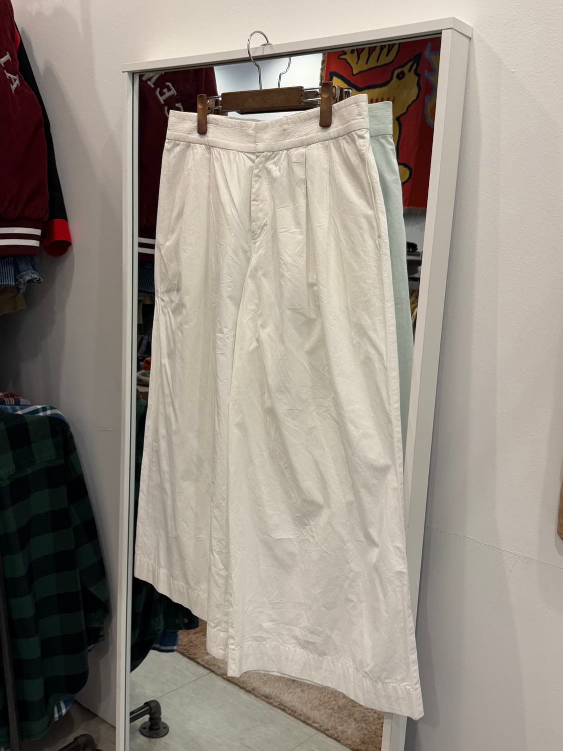 Traditional weatherwear 화이트 와이드 팬츠 (34) 상품이미지1