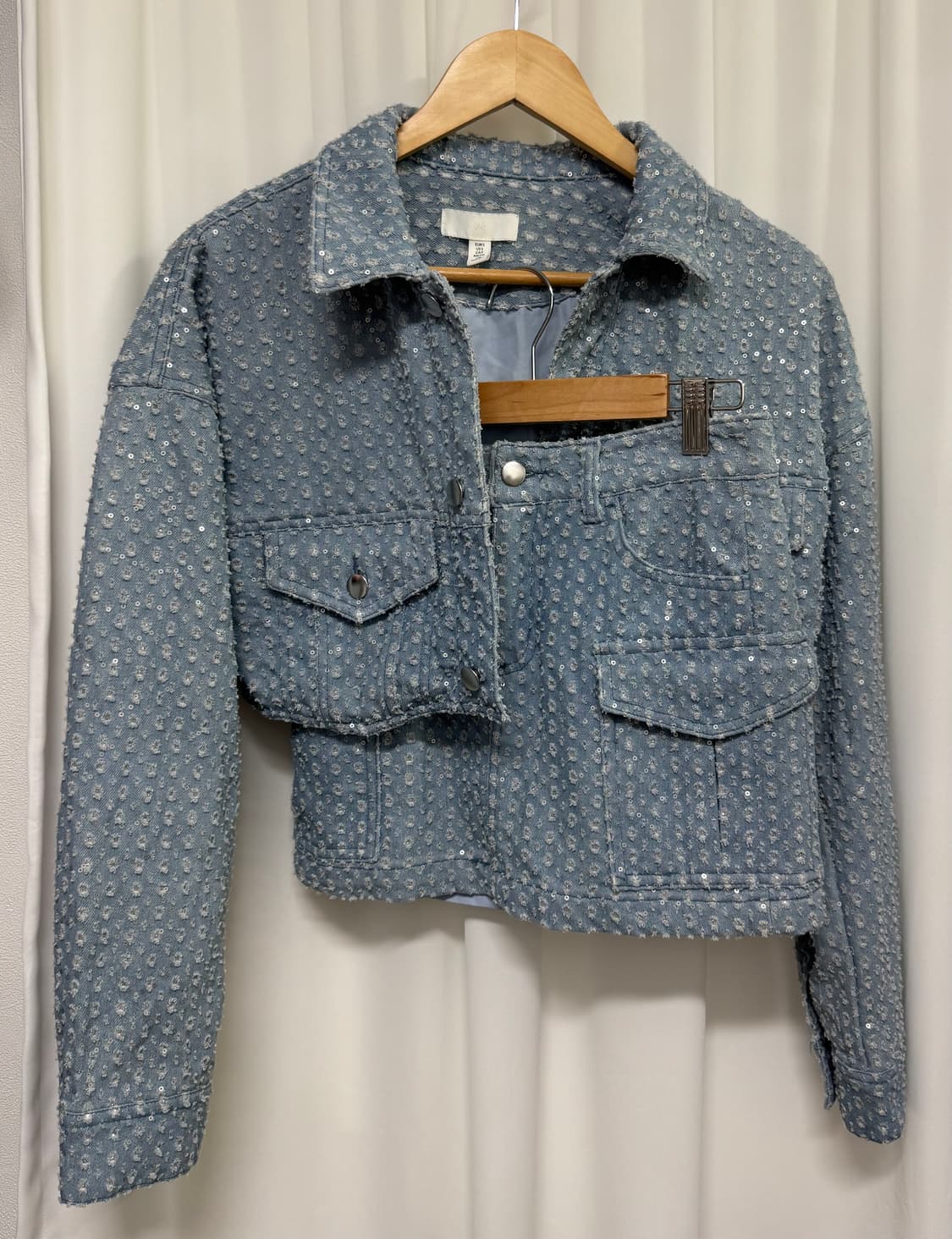 [새상품] H&M 스팽글 데님 투피스 셋업 상품이미지4