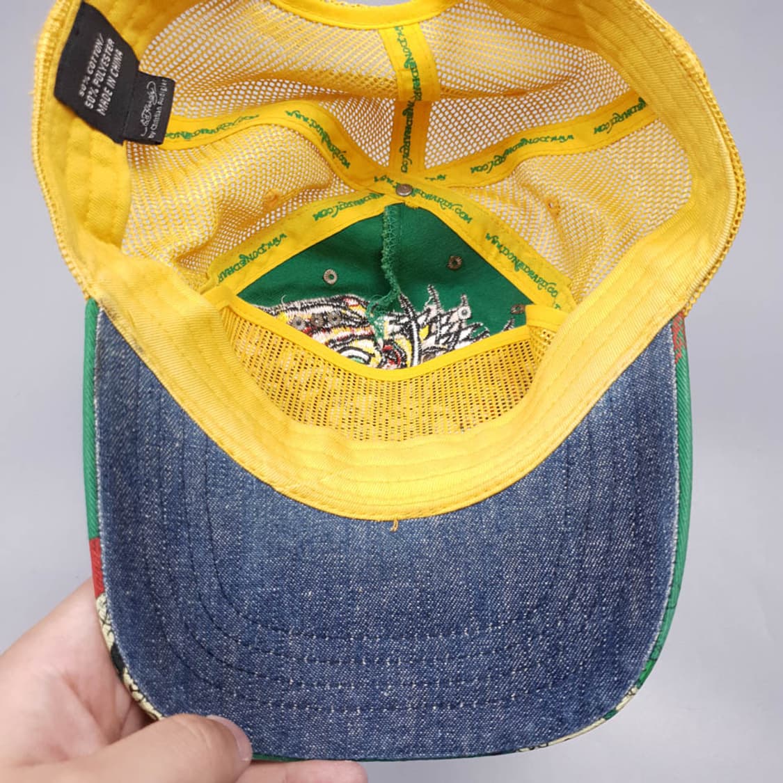 에드하디 옐로우 그린 비즈 호랑이자수 메쉬 볼캡 SIZ 상품이미지2