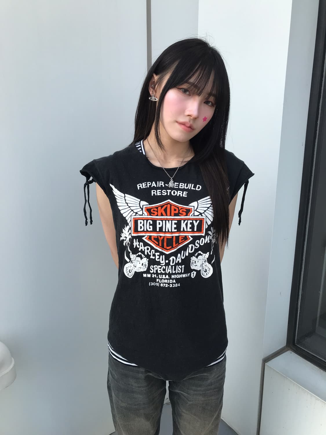 USA Biker Cut Off Graphic Tee 상품이미지4