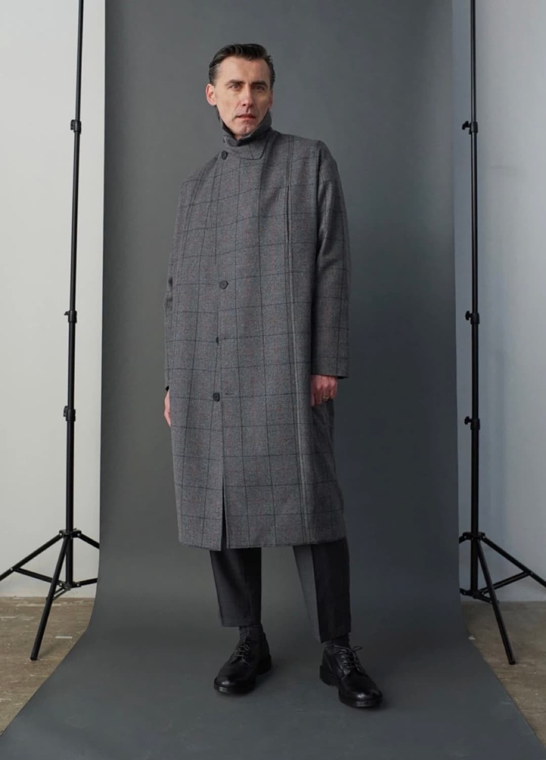 Studio Nicholson 체크 롱 코트 M 상품이미지1