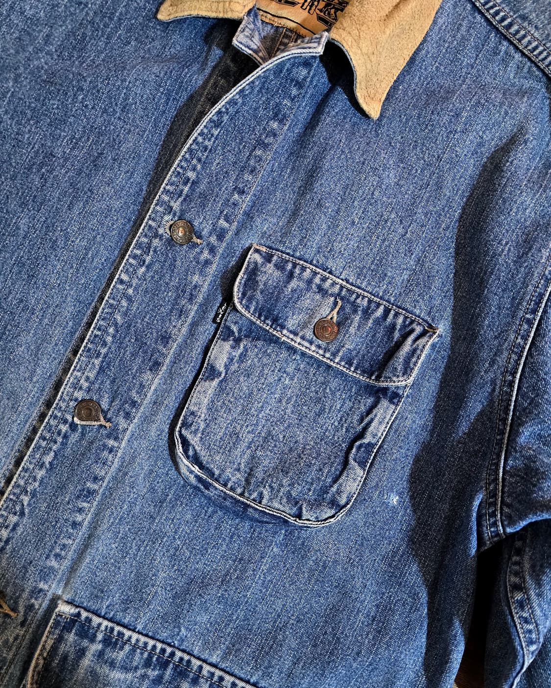 90s 리바이스 스웨이드 카라 데님 초어 자켓 (Levis) 상품이미지4