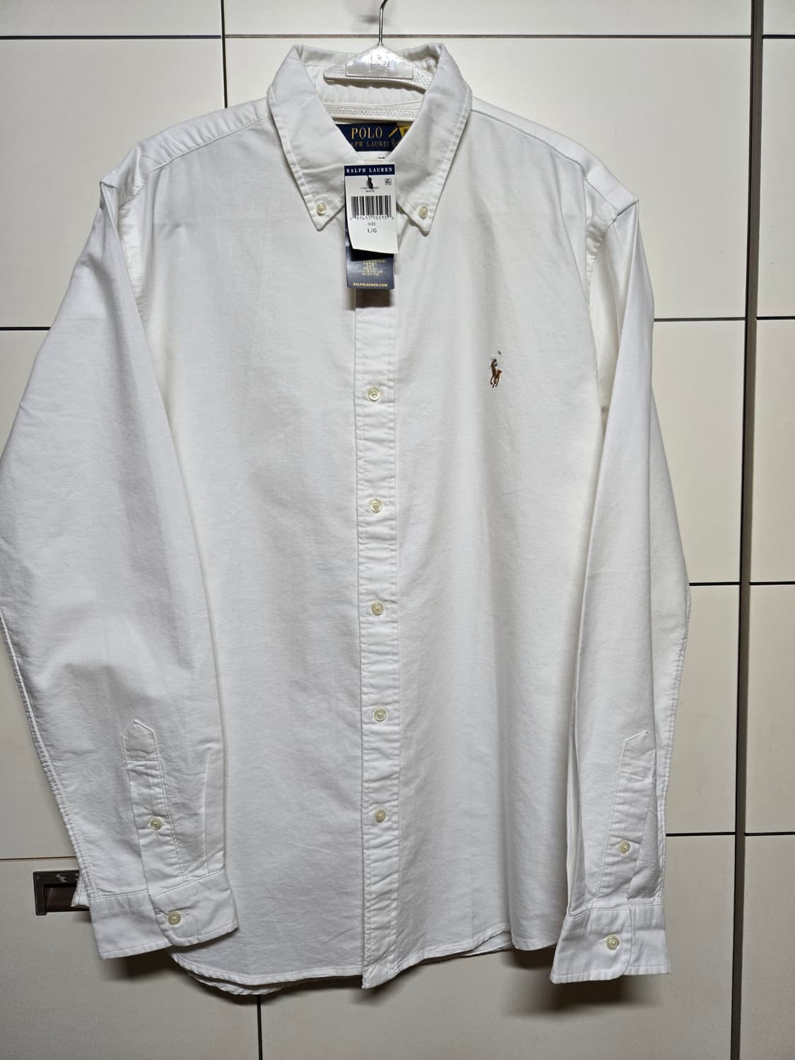 폴로랄프로렌 옥스포드 신형 화이트 셔츠 큐알택있는 새상품 상품이미지1