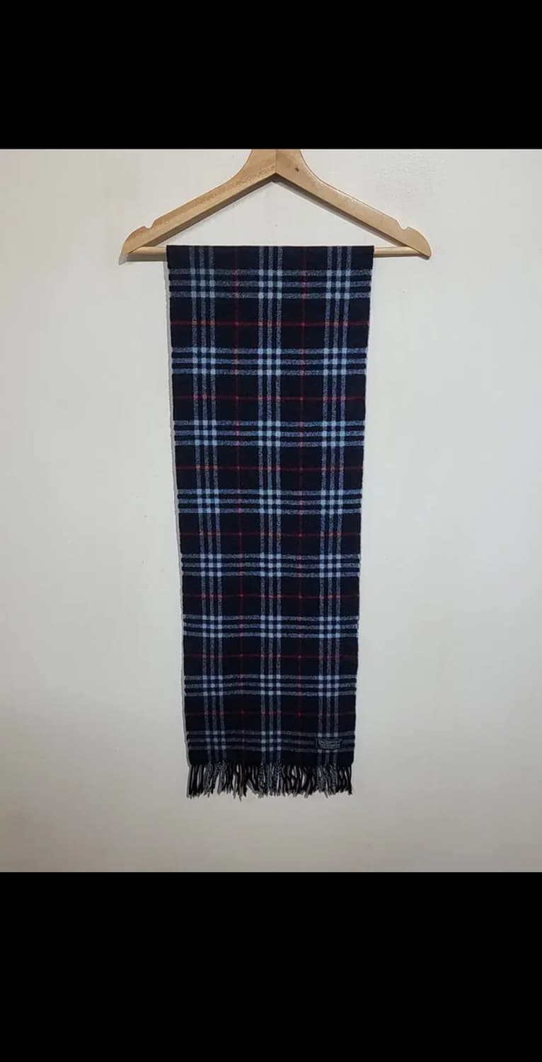(정품) 버버리 머플러 체크 목도리 네이비 램스울 영국판  상품이미지1