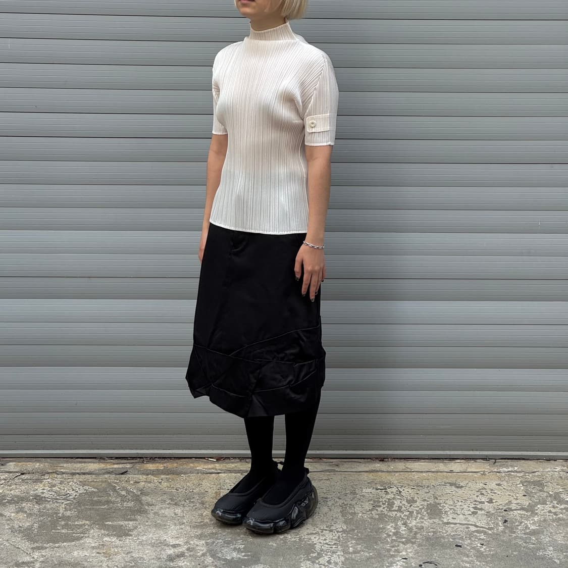 Folded Black Skirt 상품이미지8