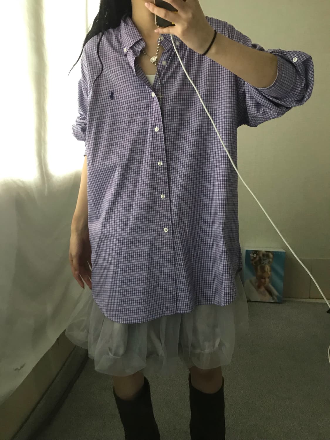 폴로 퍼플 체크셔츠 상품이미지2