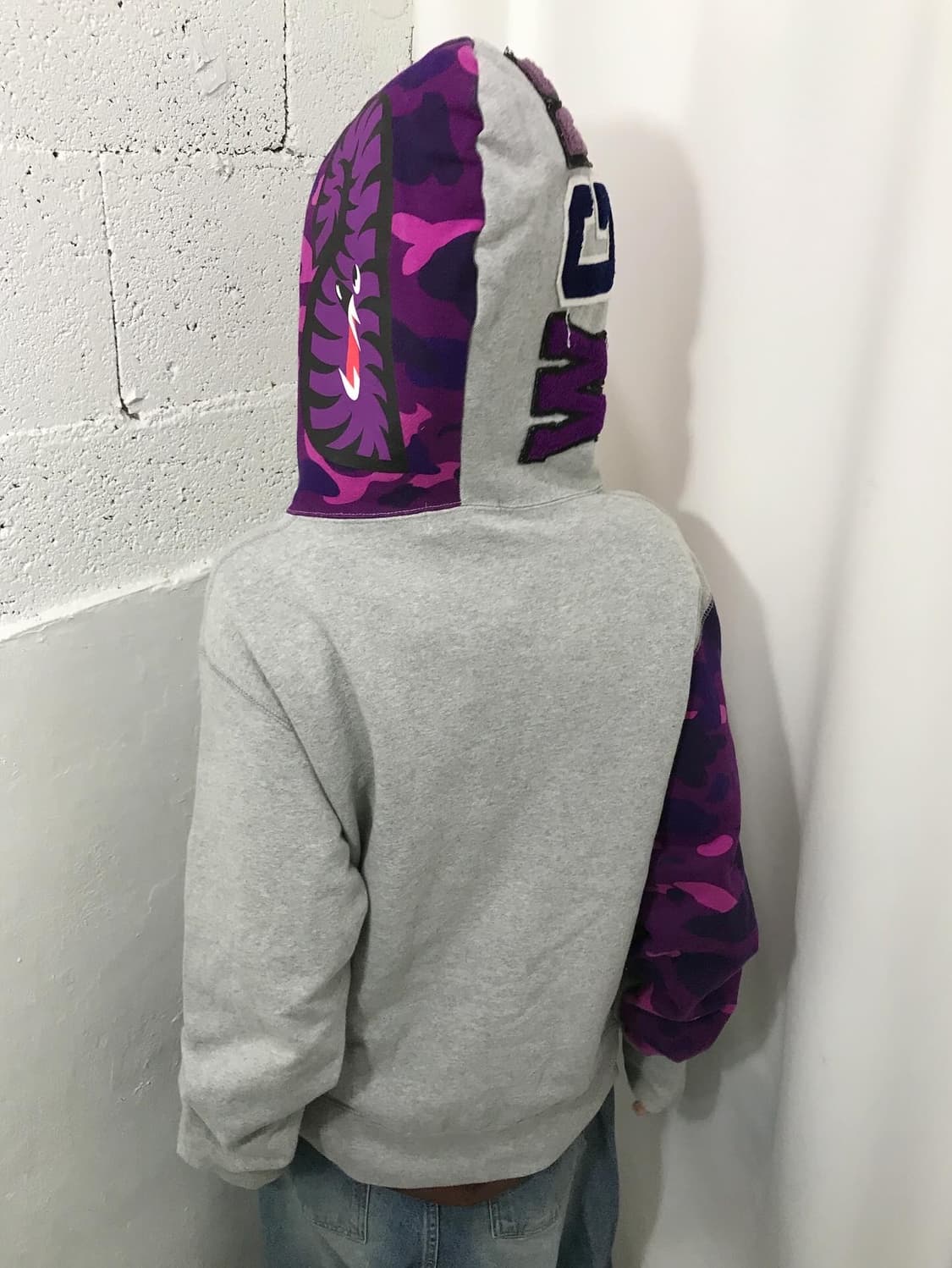 Bape Purple Camouflage Shark Hood Zipup 상품이미지3