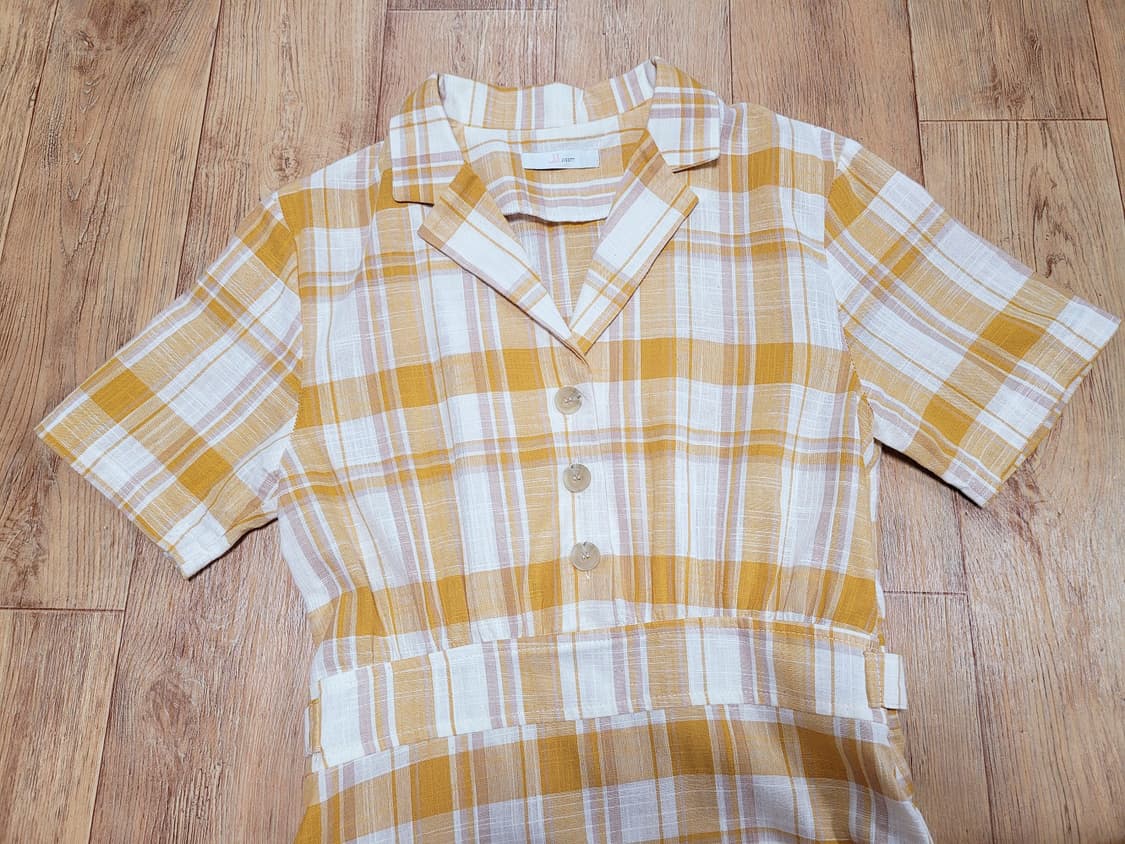 JJ지고트(JIGOTT) 체크 린넨원피스 55 상품이미지2