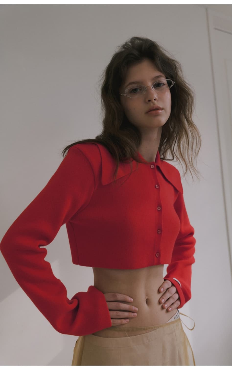 오버듀플레어  가디건 레드 상품이미지2