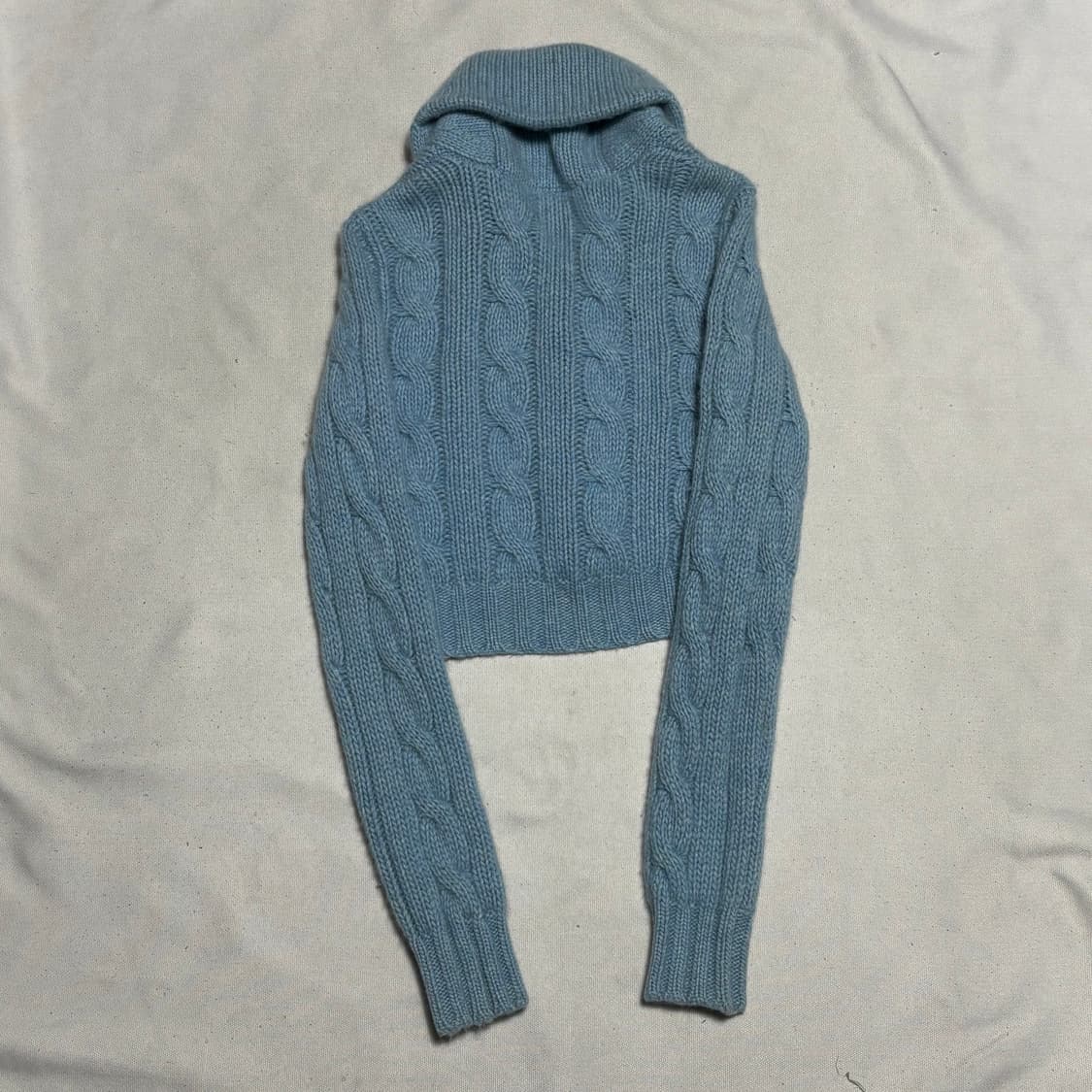 S 폴로랄프로렌 스카이블루 캐시미어 숄 카라 가디건 상품이미지3