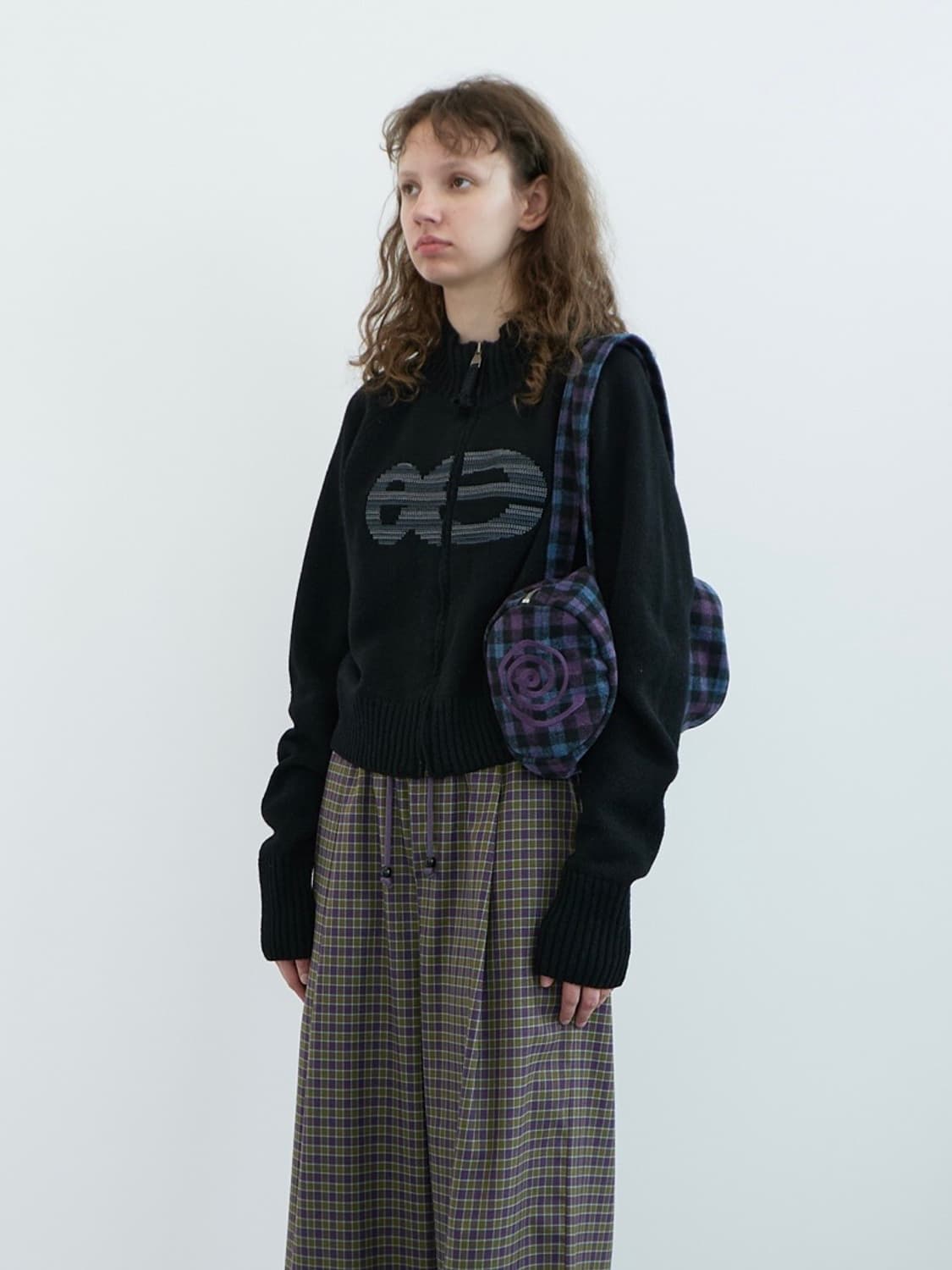 ENZOBLUES 피치 체크 더플 백 (퍼플) 상품이미지3