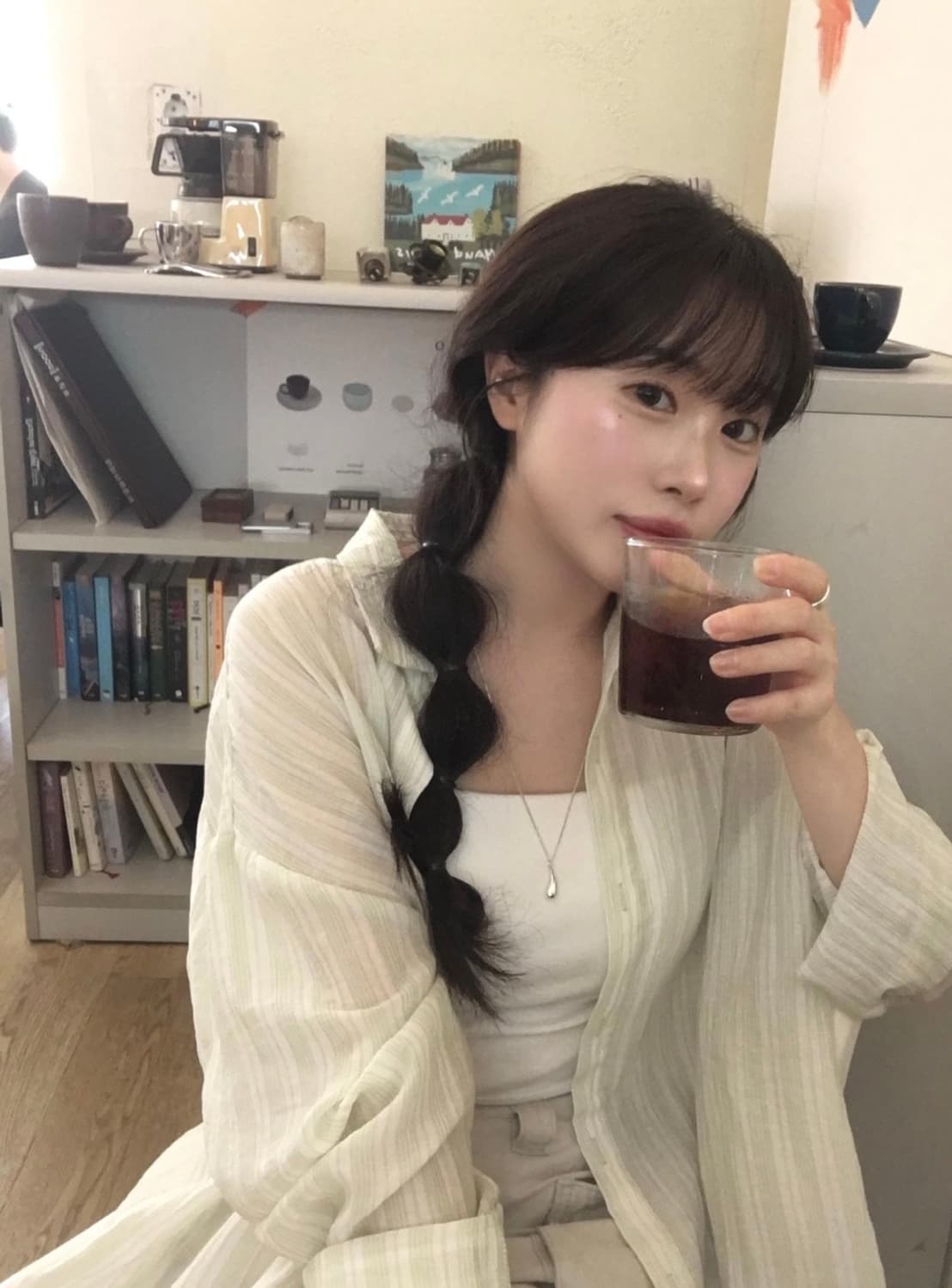 라온느 LAONNE 백리본 메로나 셔츠 상품이미지4