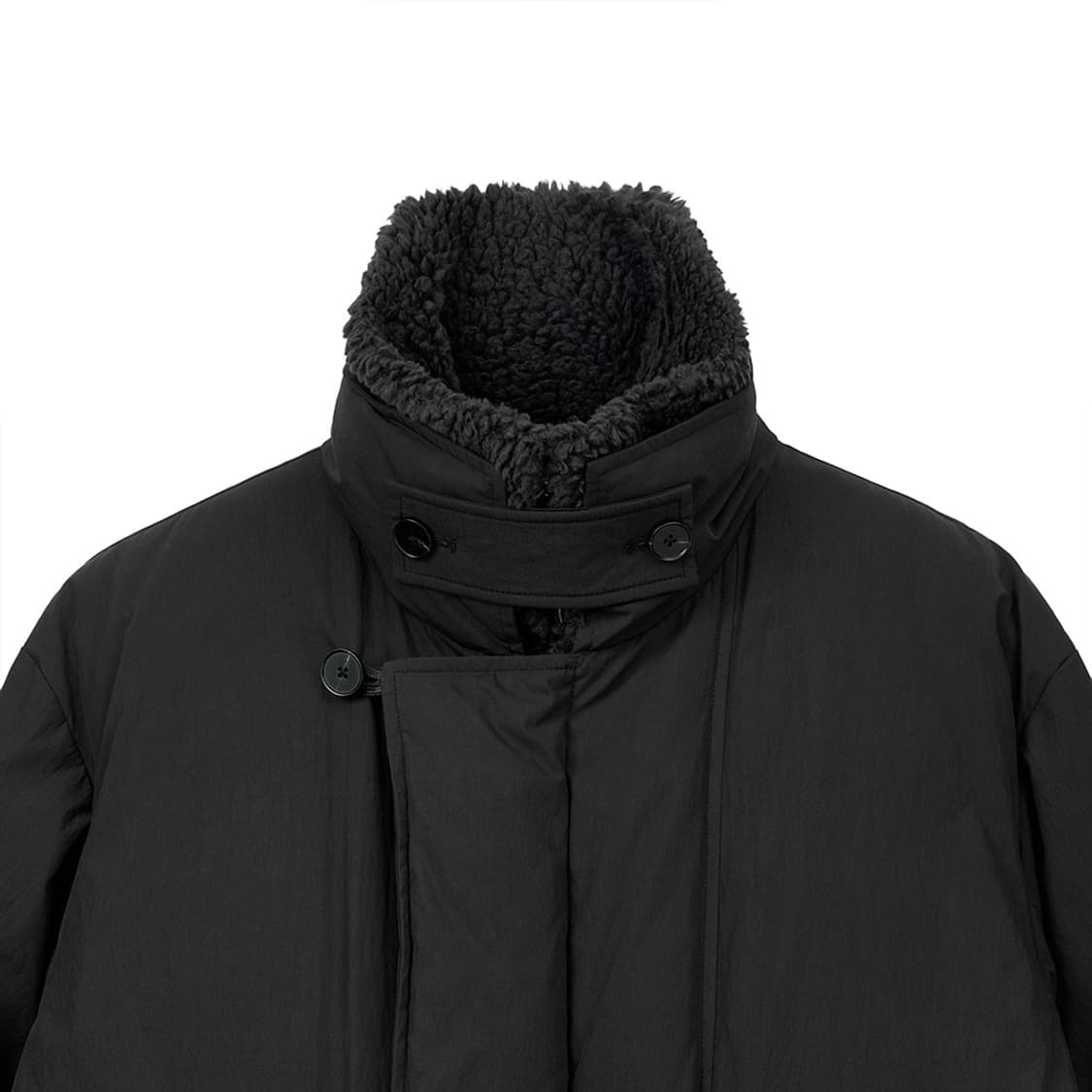 (새상품)노이어 시어링 디테쳐블 구스 하프 패딩 (블랙) 52사이즈 상품이미지4