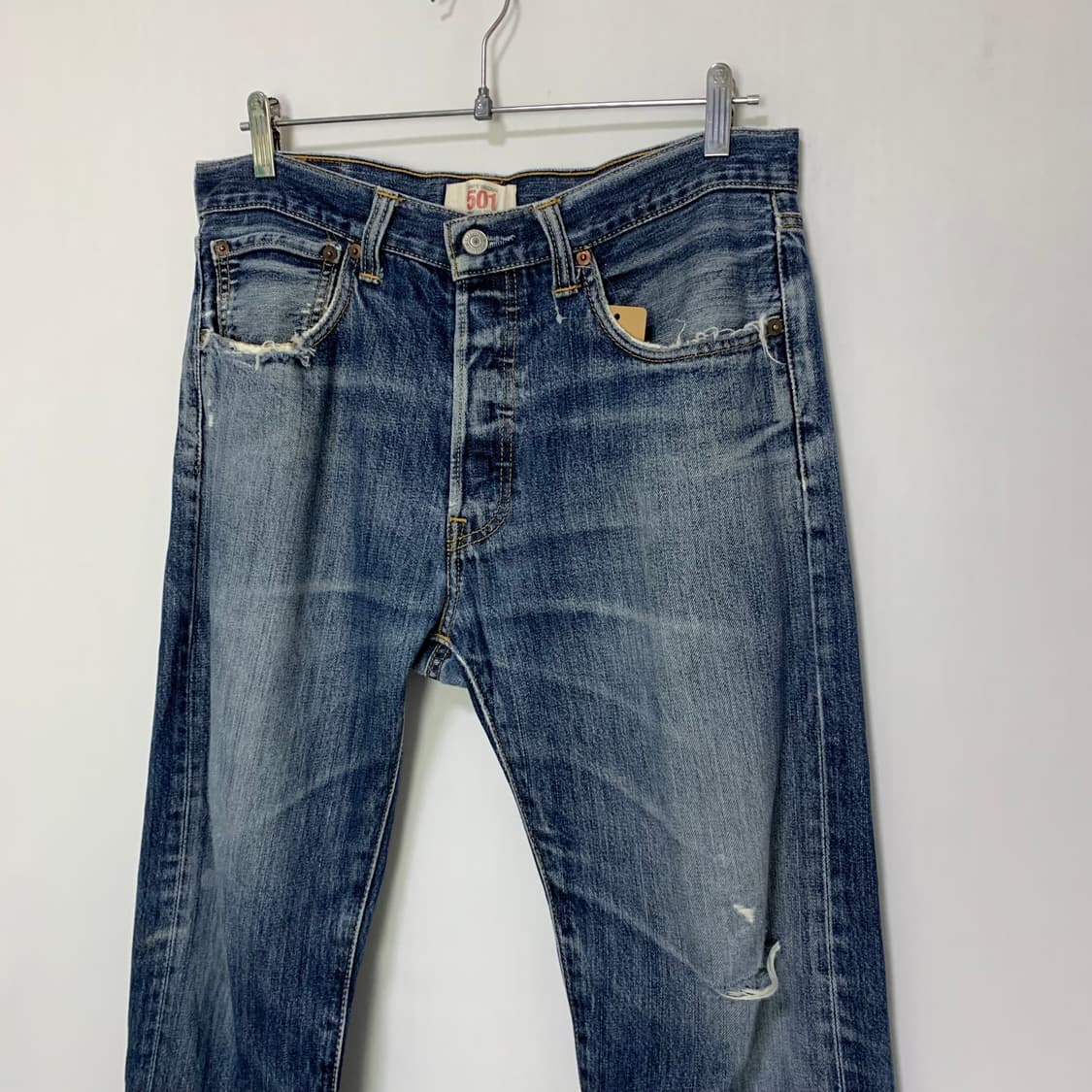 리바이스 501 데님팬츠 데미지 워싱진 청바지 32인치 00s 상품이미지2