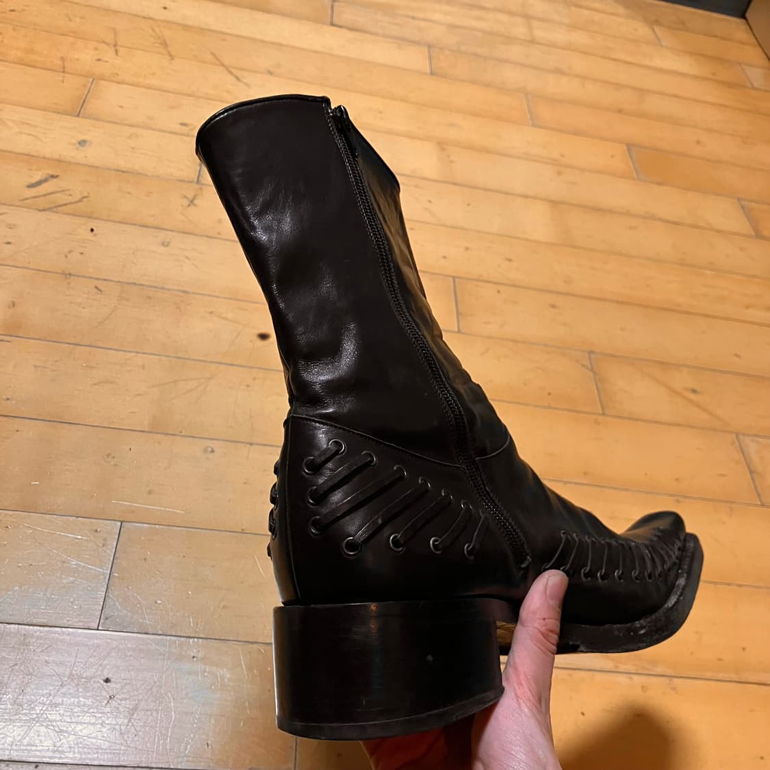 하이더 아커만 빈티지 롱노즈 코르셋 스퀘어 부츠 44 (275) 상품이미지4