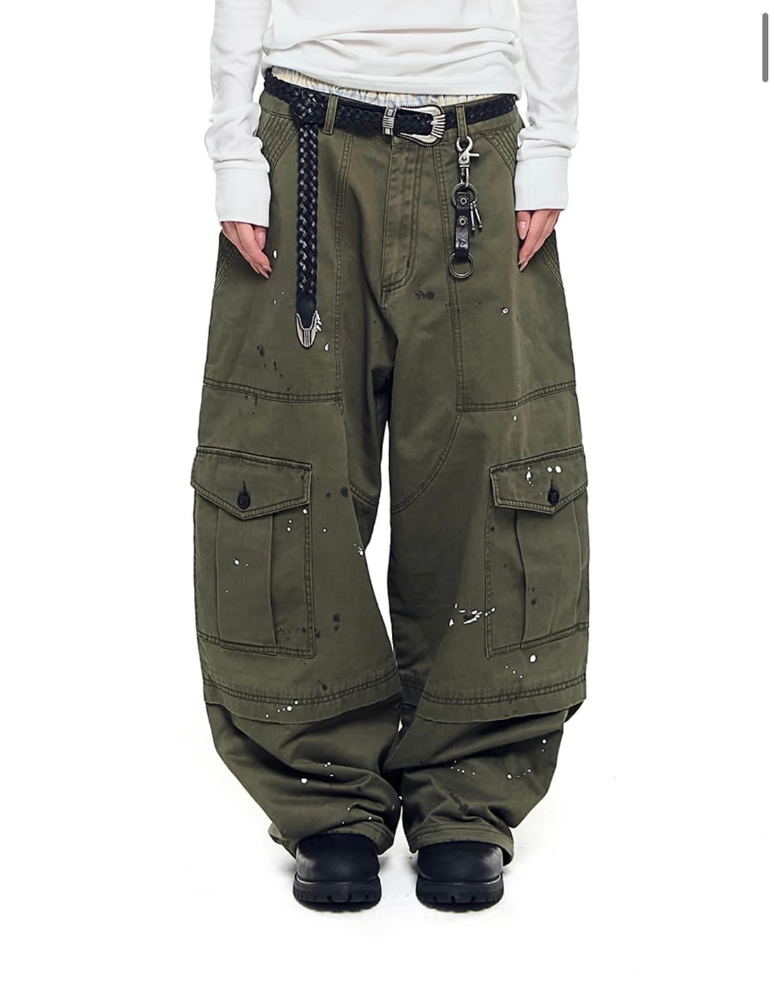 (아캄) 밀리터리 카고바지 카키색 상품이미지1