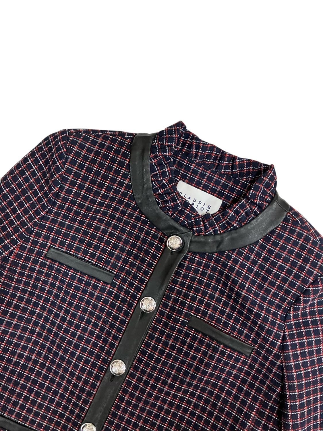 끌로디피에로 체크 트위드 자켓 36 상품이미지2