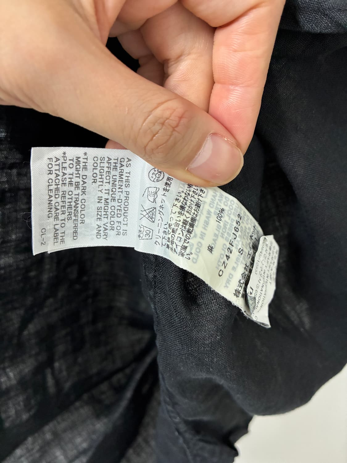 cabane de zucca 주카 린넨 블랙 셔츠 상품이미지5