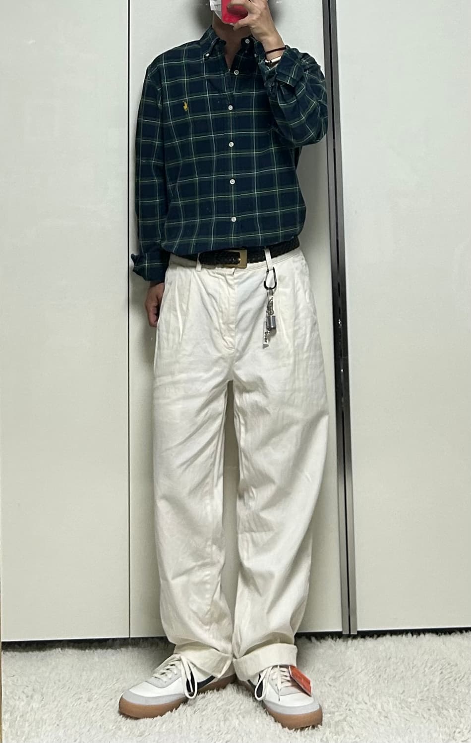 폴로 타탄체크 슬림핏 셔츠 (M) 상품이미지5