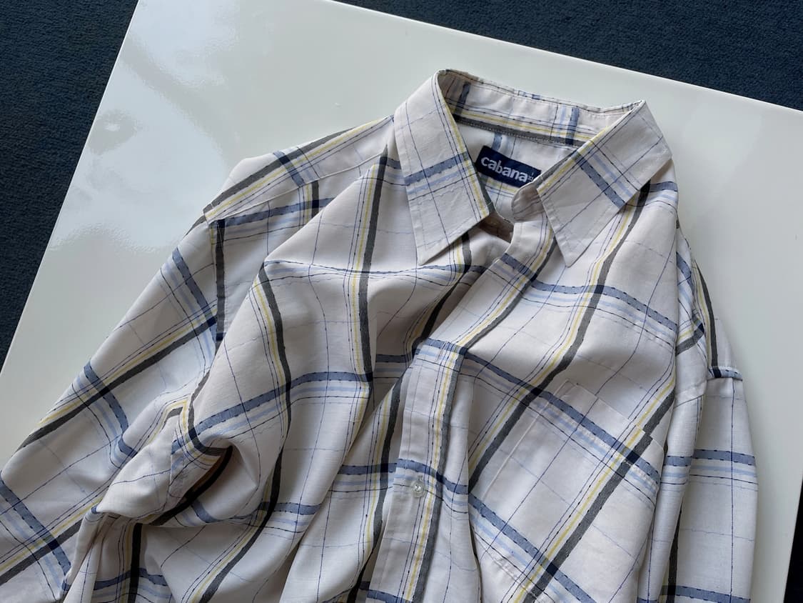 Squre check light poly L/S shi 상품이미지4