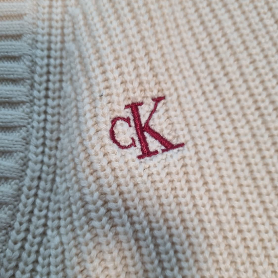 캘빈클라인 케이블 니트 조끼 XS 아이보리 상품이미지6