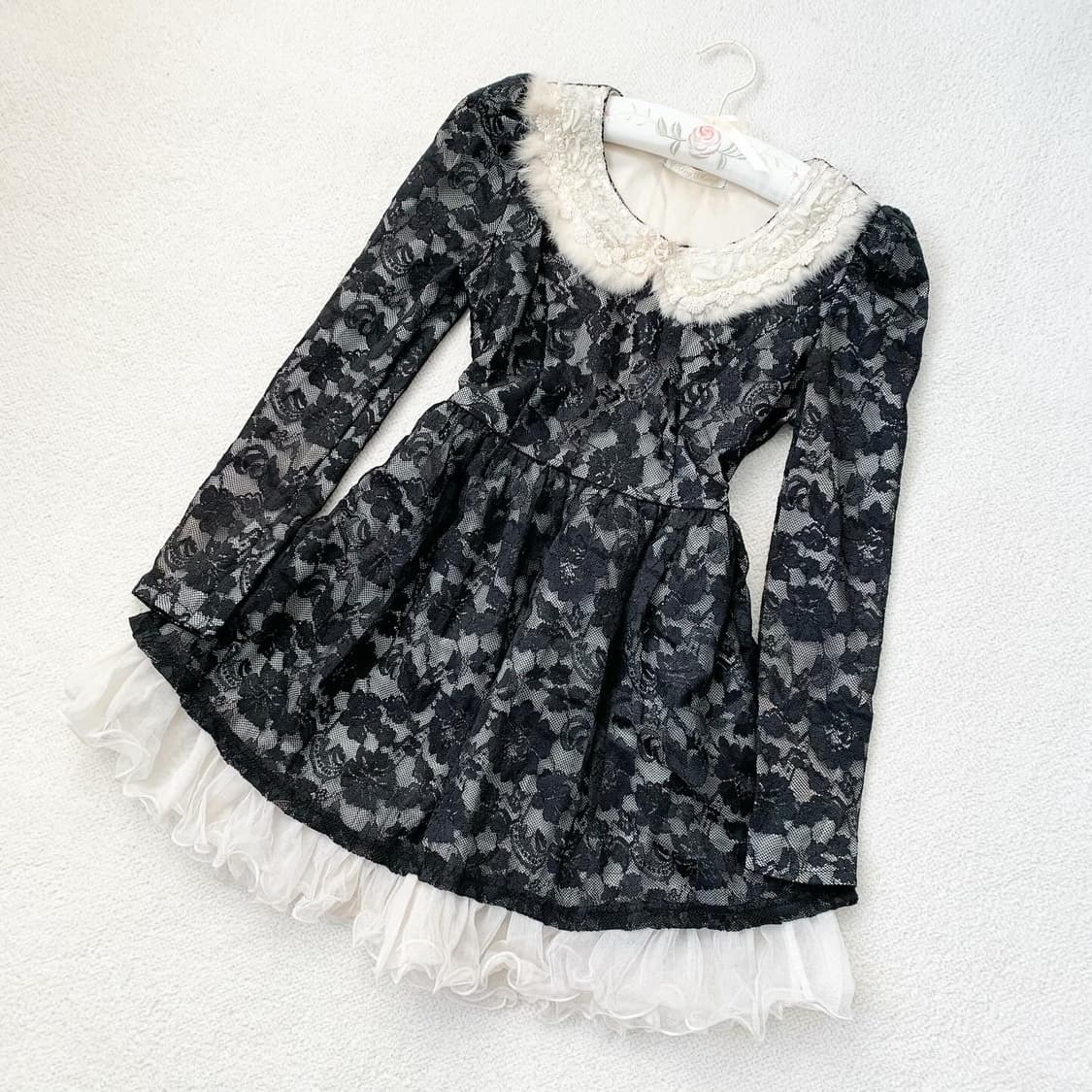 오네갸루 블랙페어리 퍼 미니 원피스 상품이미지1