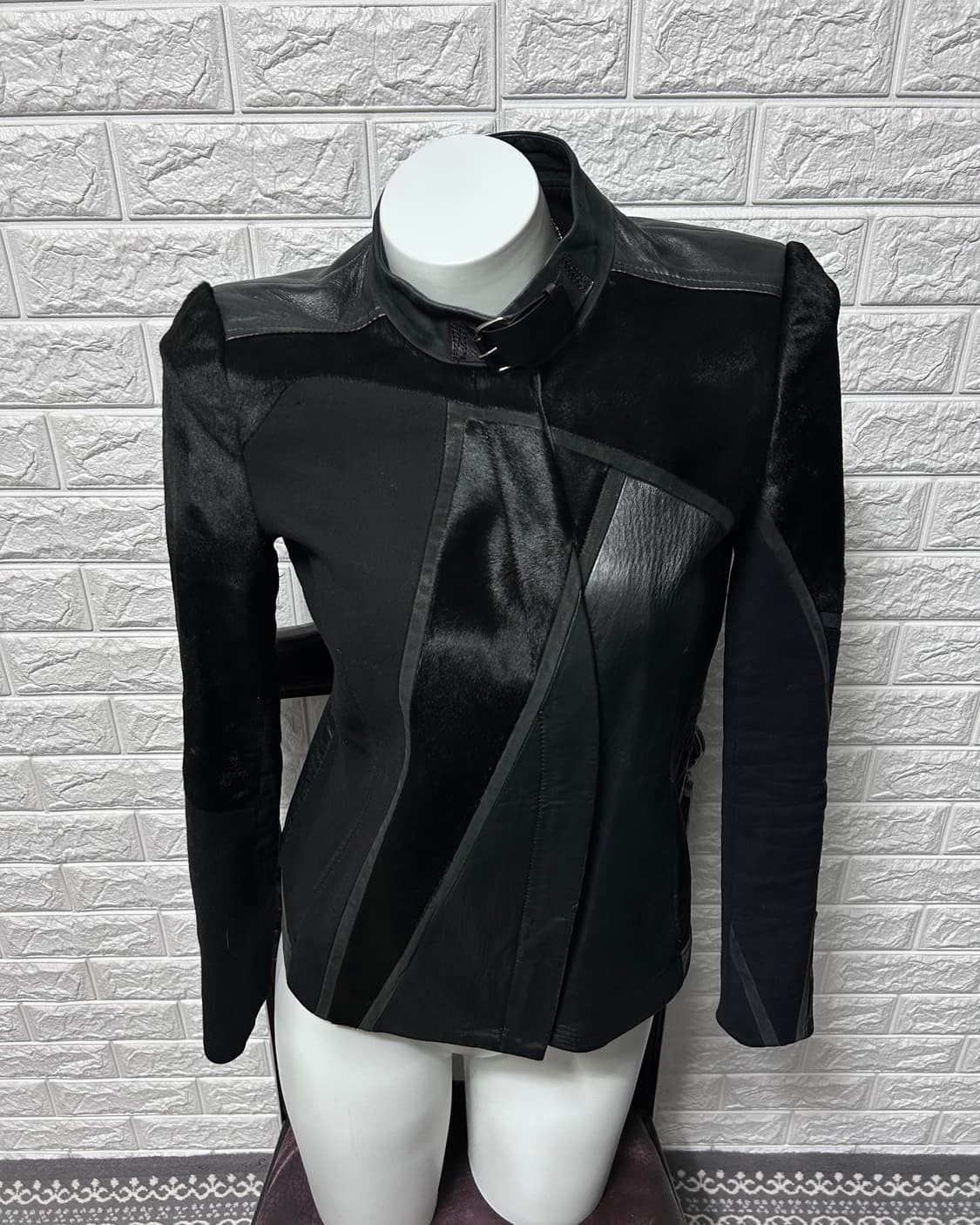 헬무트랭 판넬 믹스 송치 레더 자켓 상품이미지3