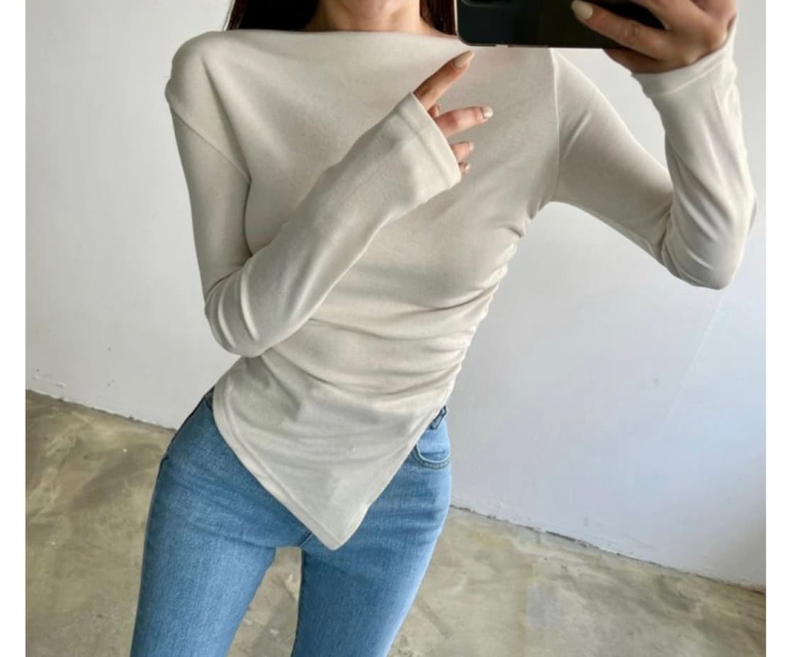 언발 셔링 티셔츠 (F) 상품이미지2