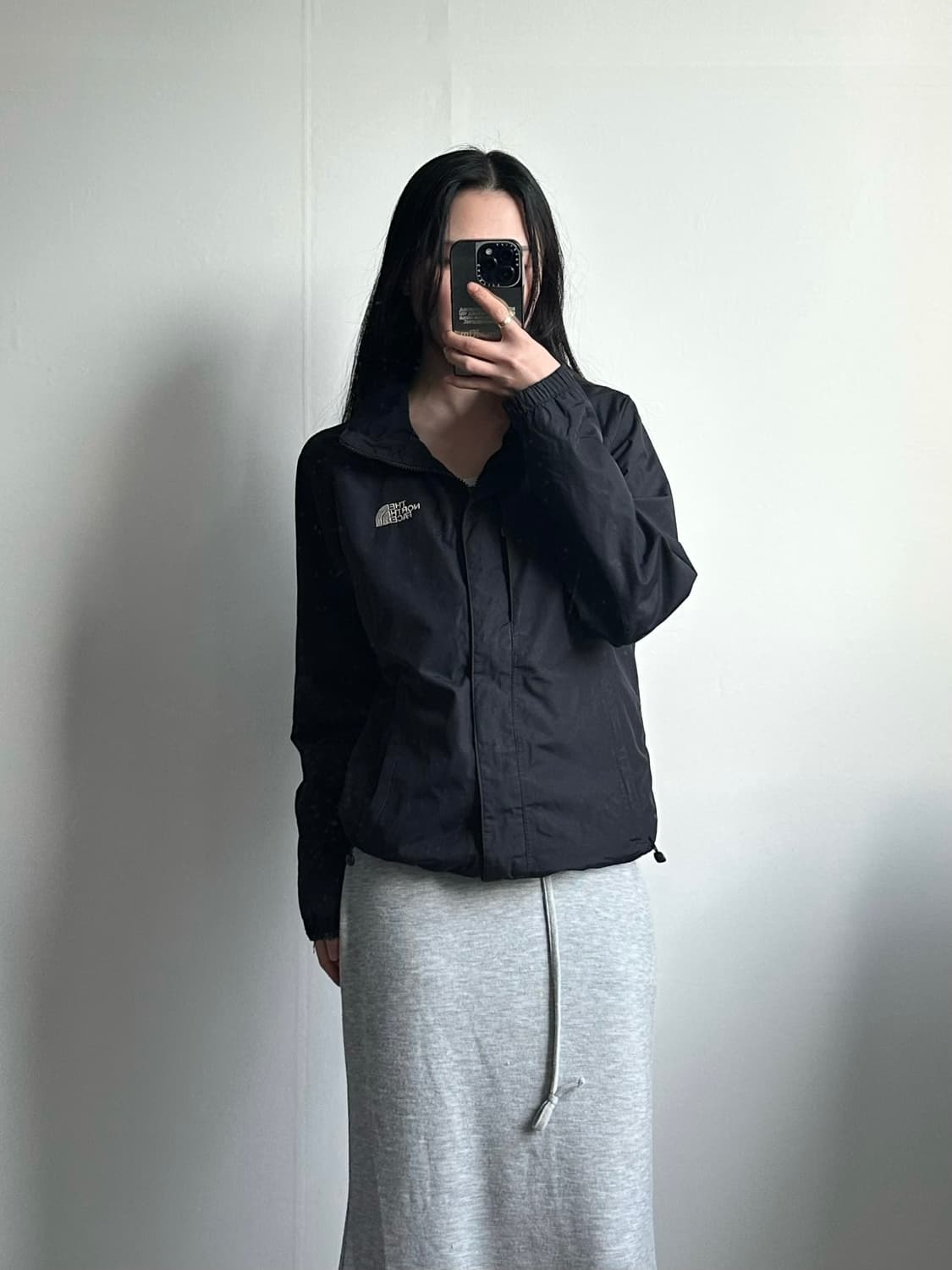 노스페이스 자수로고 블랙 윈드 바람막이 자켓  상품이미지1