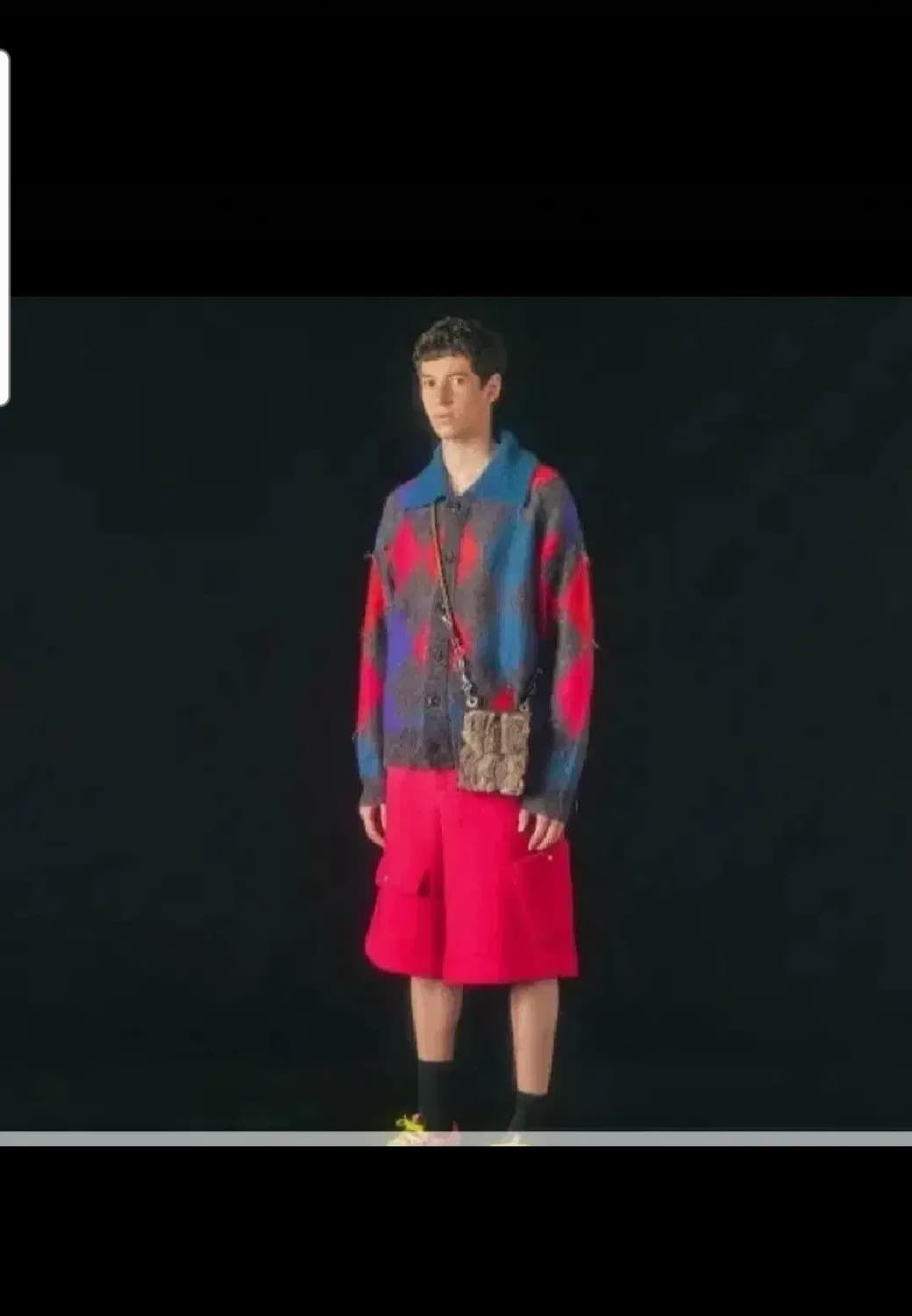 앤더슨벨 키드모헤어  아가일 가디건 L 상품이미지1