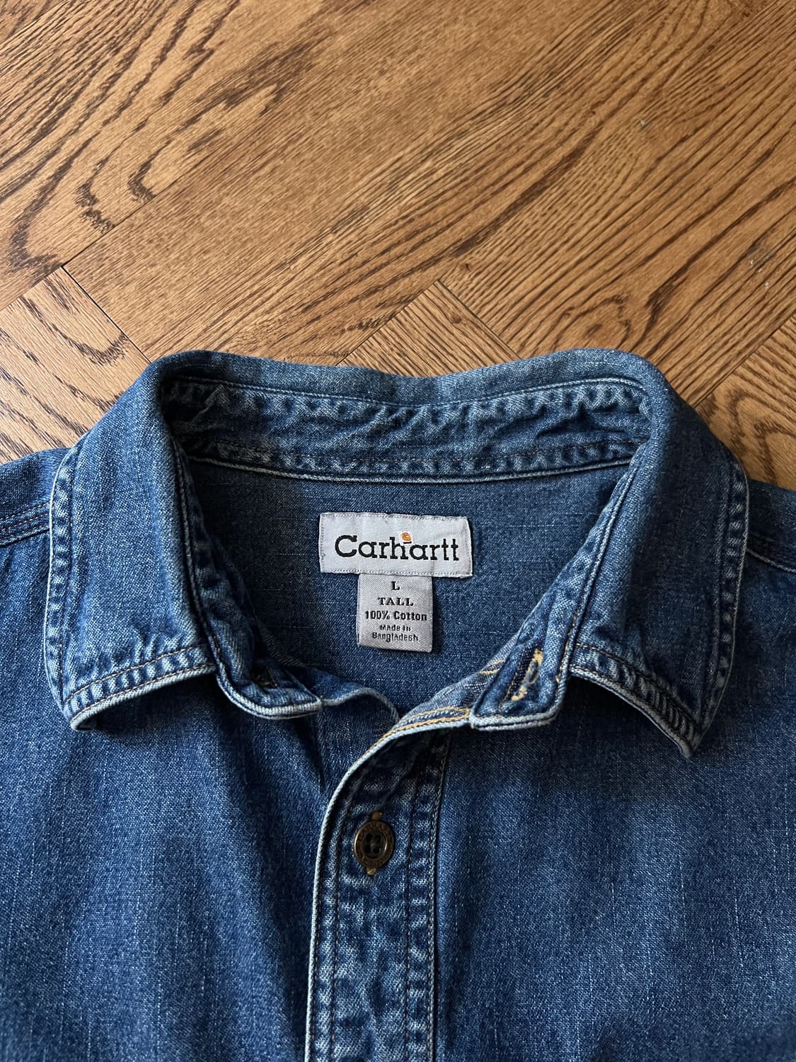 [L]칼하트 USA 빈티지 워싱 2포켓 데님 워크 셔츠 상품이미지2