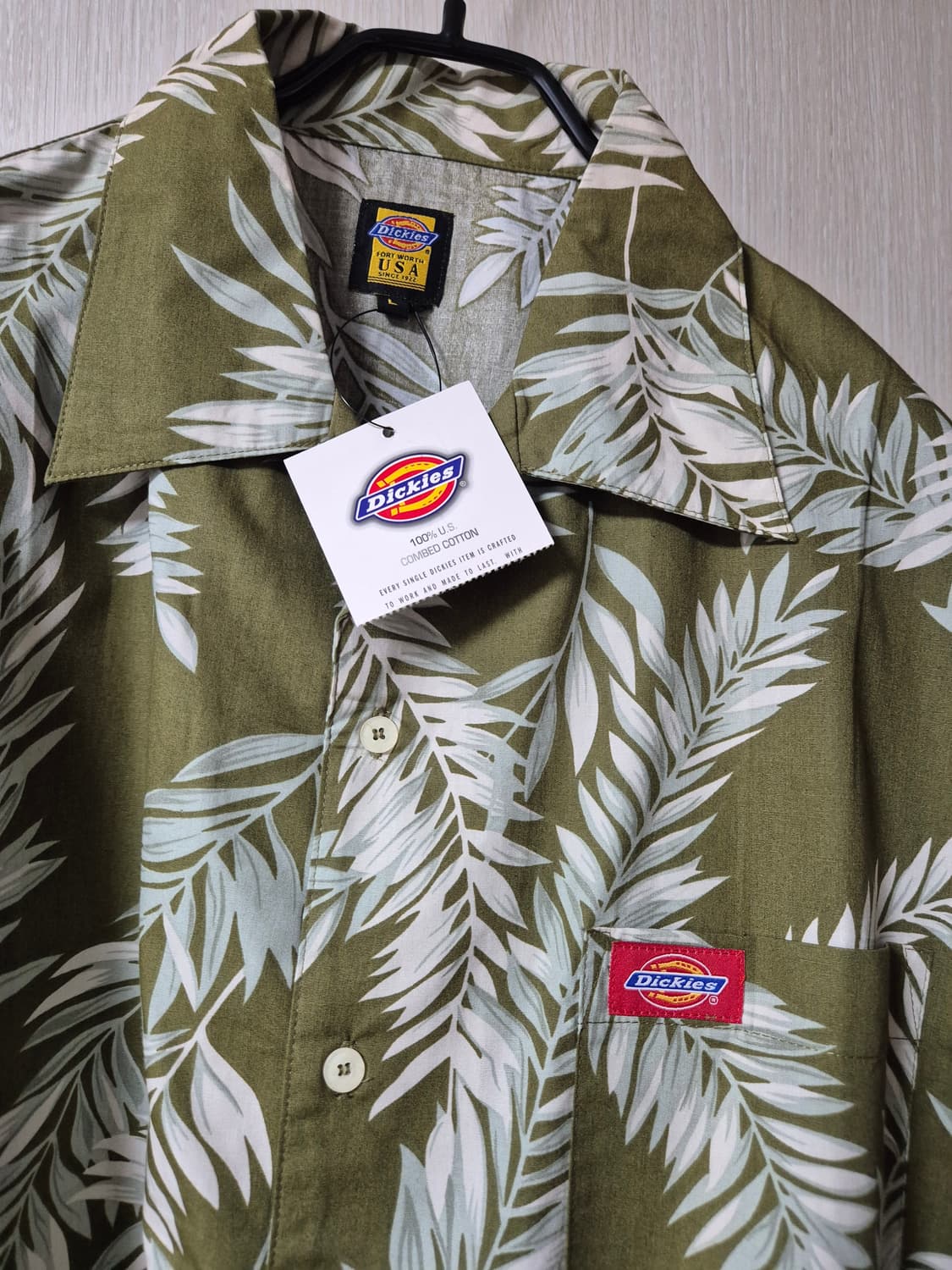 (새제품) 디키즈 USA  하와이안 셔츠 남방  카키 라지 상품이미지3