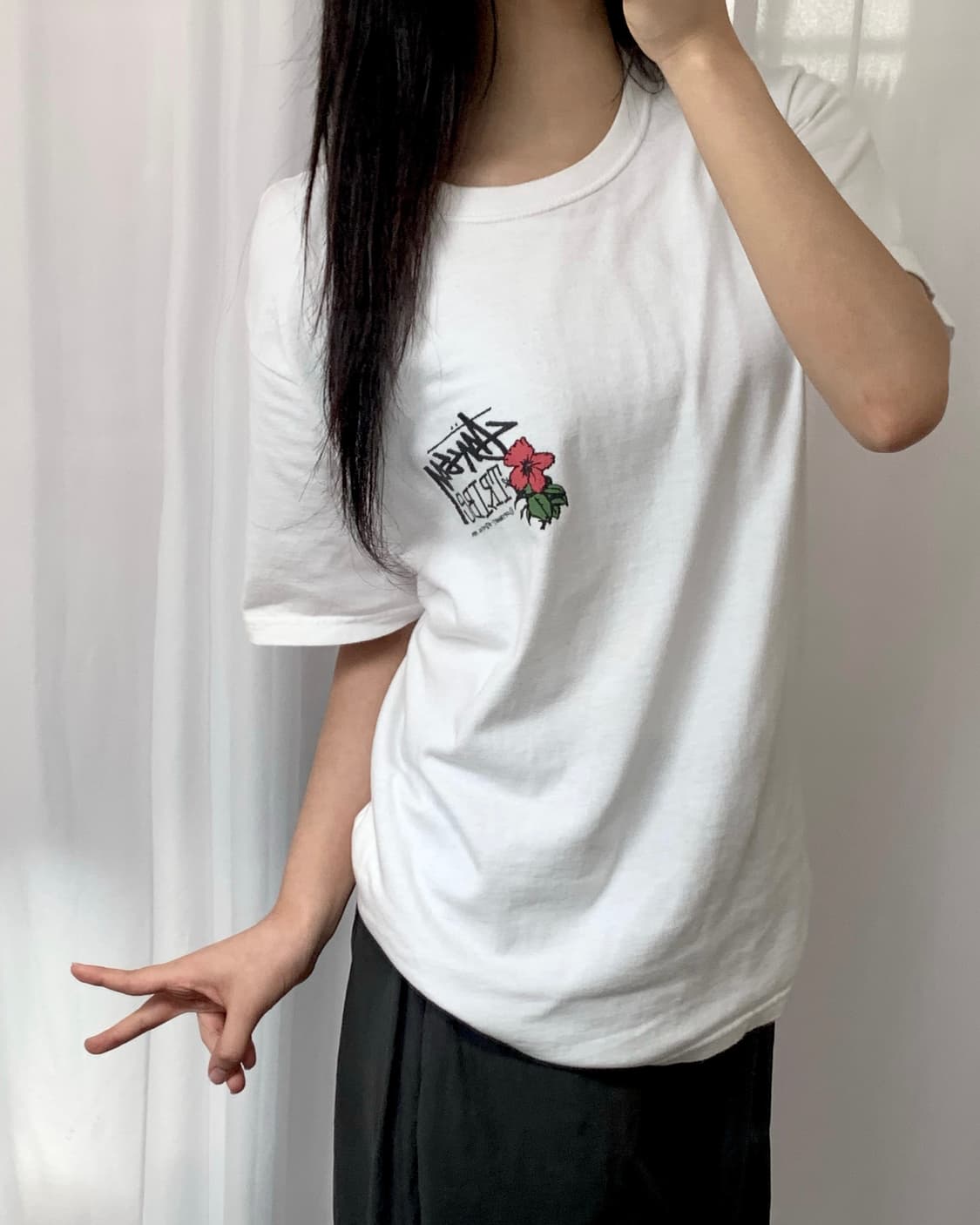 Stussy 스투시 화이트 티키 트라이브 티셔츠 상품이미지2