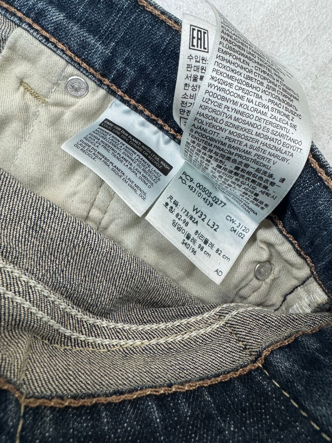 •Levi’s 505 스트레이트핏 데님 청바지 W32 L32 상품이미지9