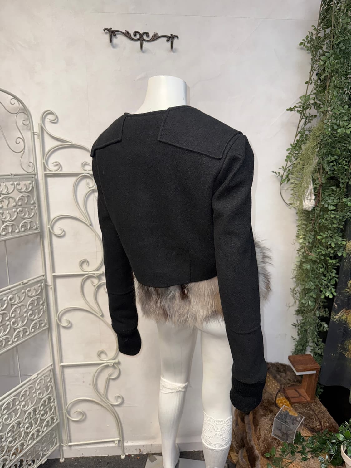 Black padded crop duffle jacket  상품이미지6