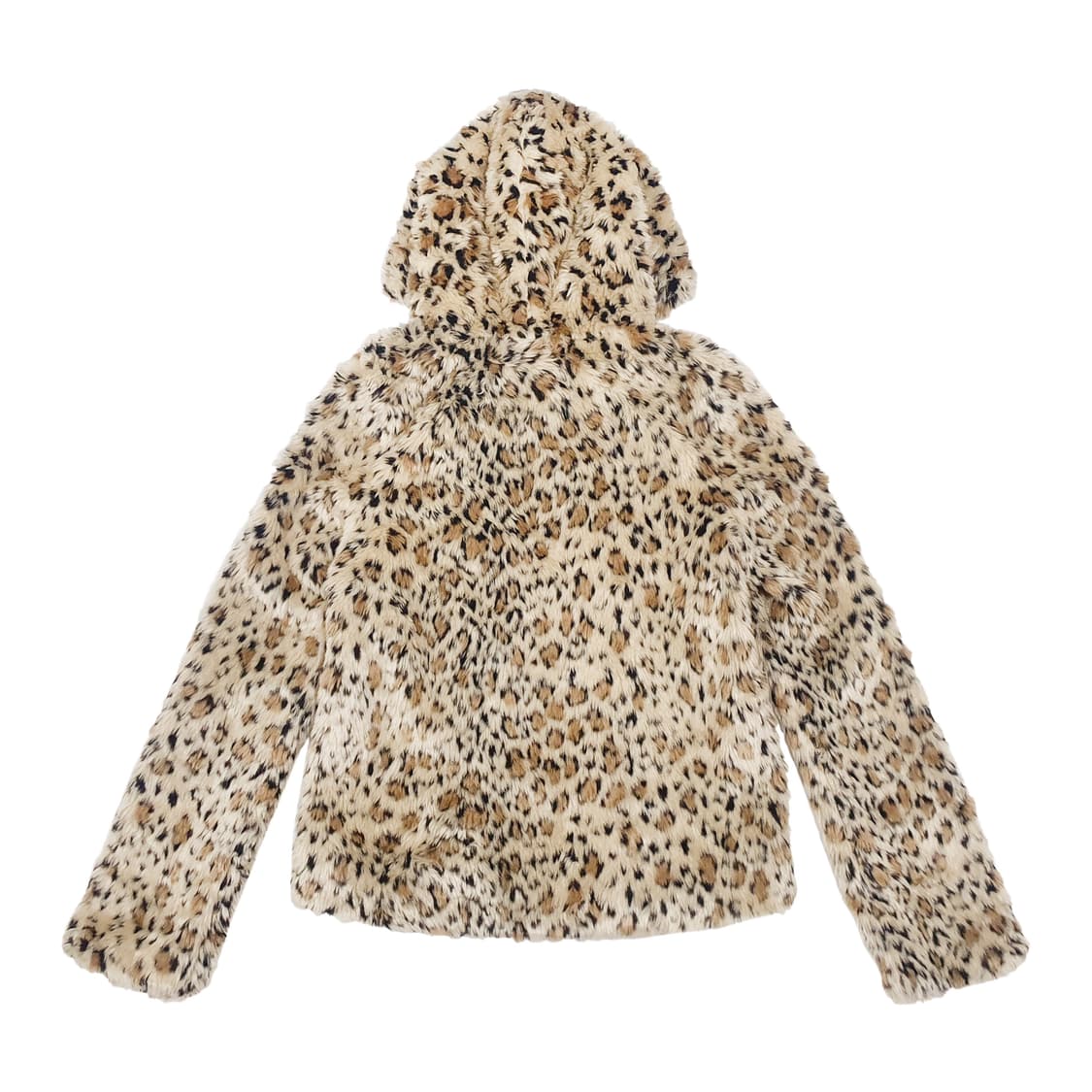 레오파드 후드 퍼 숏 점퍼 상품이미지3